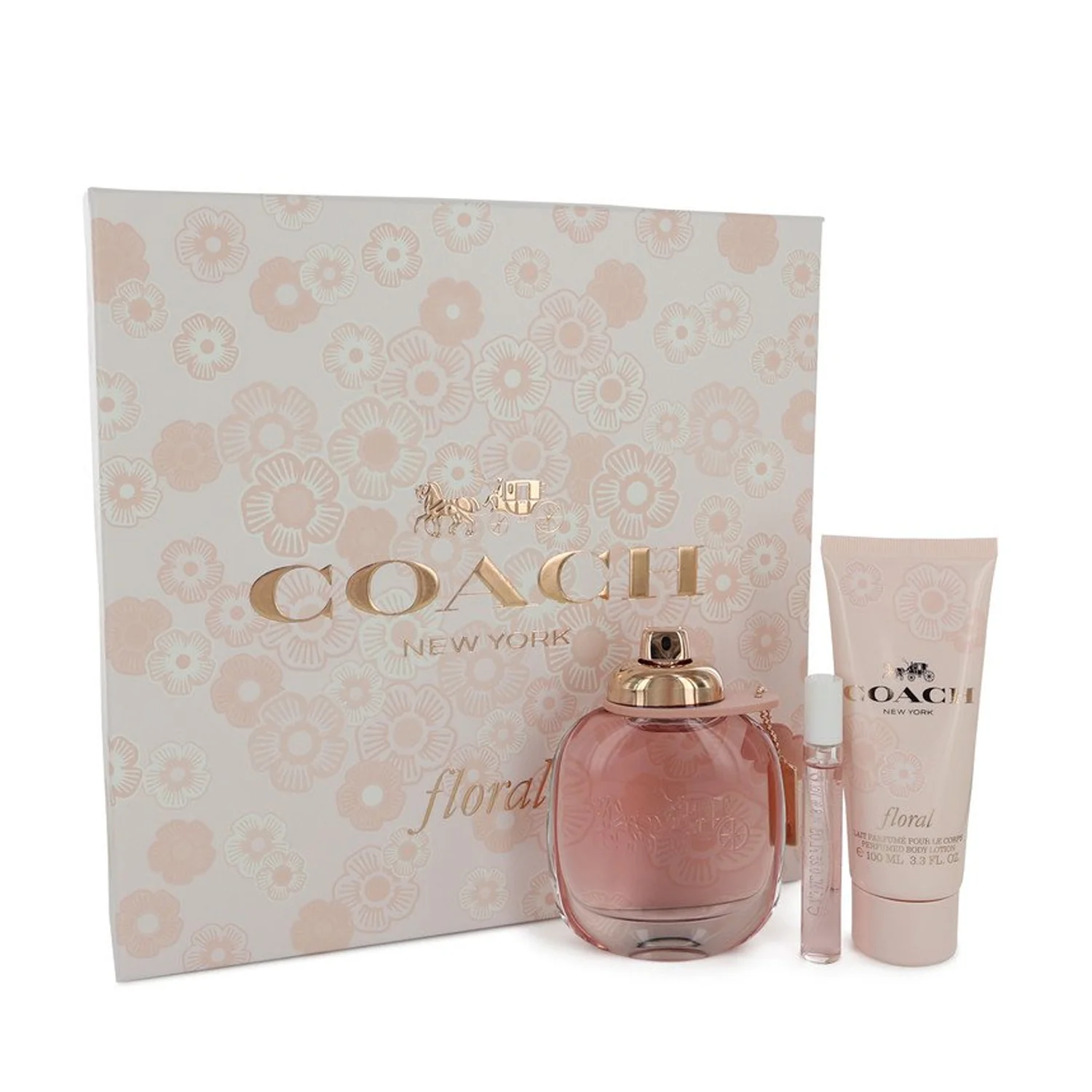 COACH FLORAL WOMEN 3Pcs (EDP 90ML+EDP 7.5ML+B/LOTION 100ML)