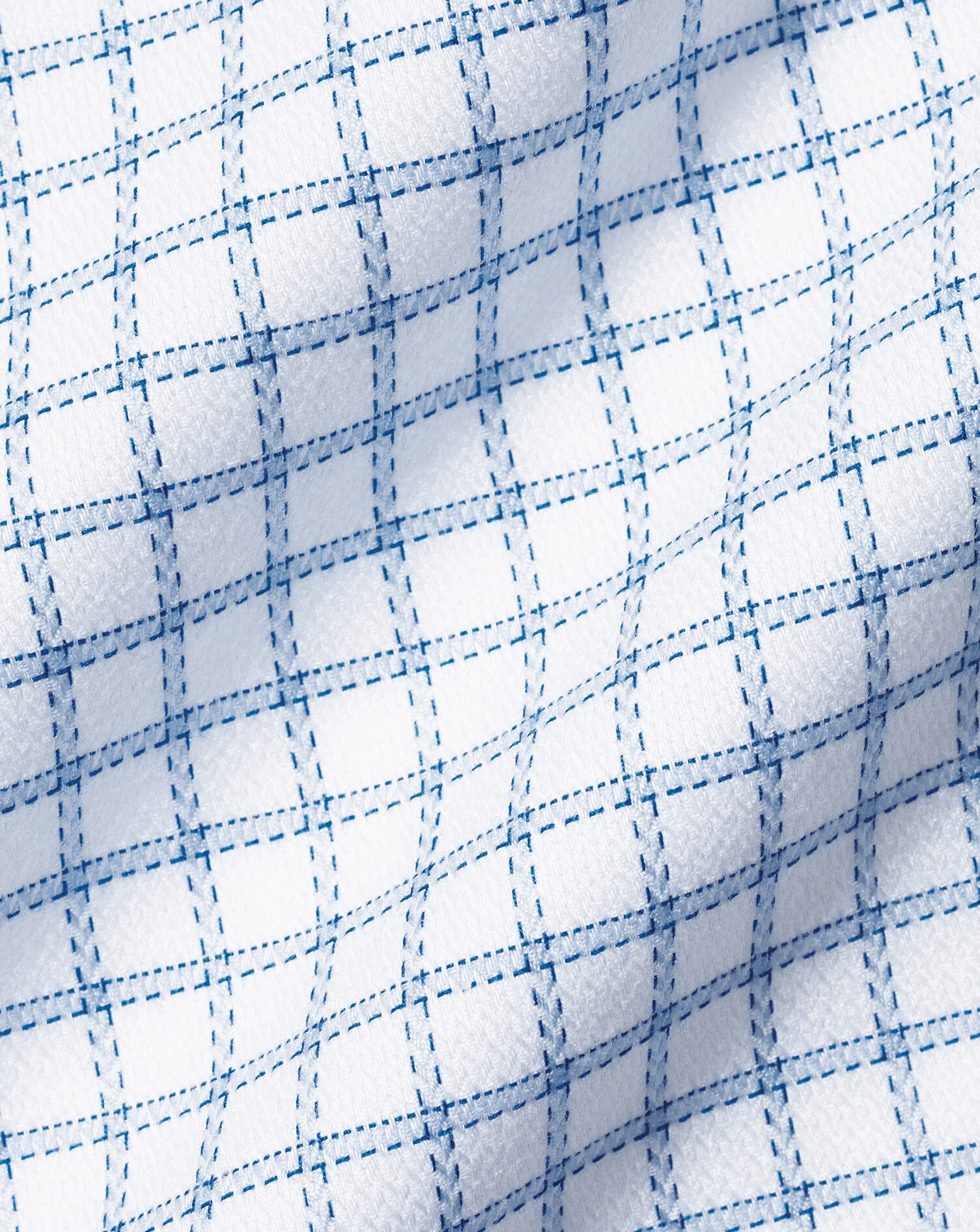 CORNFLOWER BLUE NON-IRON RICHMOND WEAVE WINDOWPANE CHECK CA SF SHIRT - Image 4