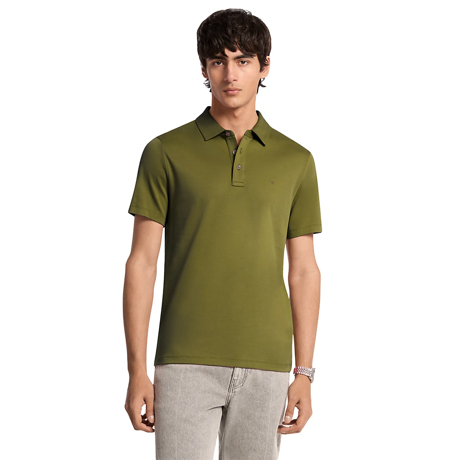 Michael Kors Mens Embroidered Logo Cotton Polo Shirt