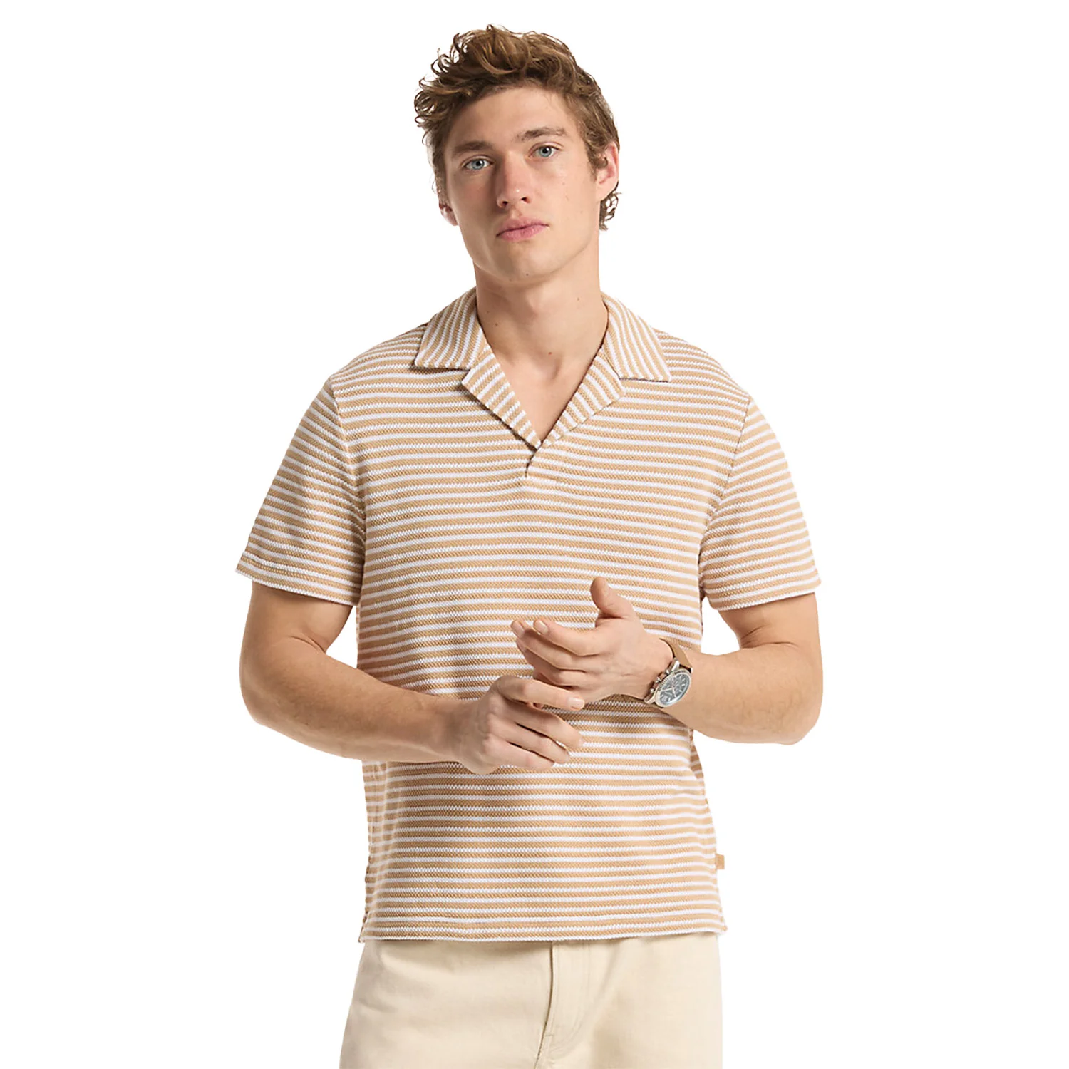 Michael Kors Mens Johnny Striped Jacquard Polo Shirt