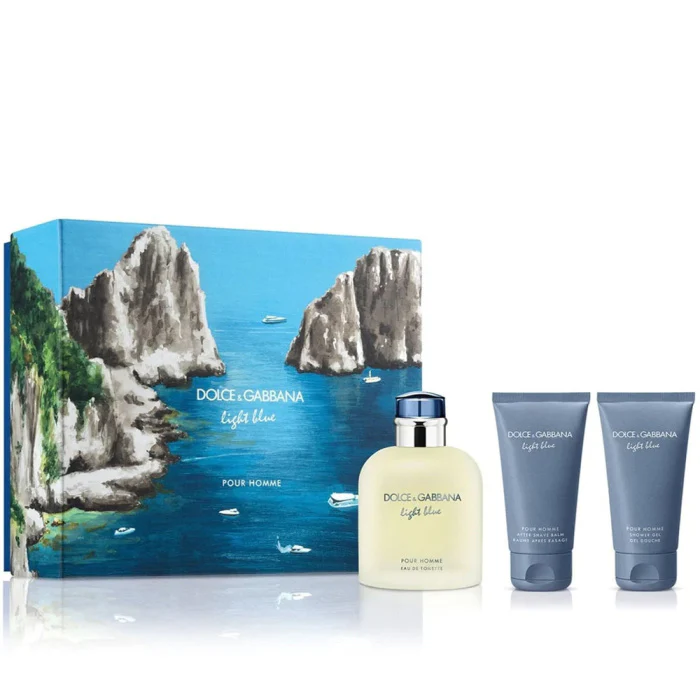 D&G LIGHT BLUE MEN 3S SET(EDT 125ML+ASB 50ML+SG 50ML)