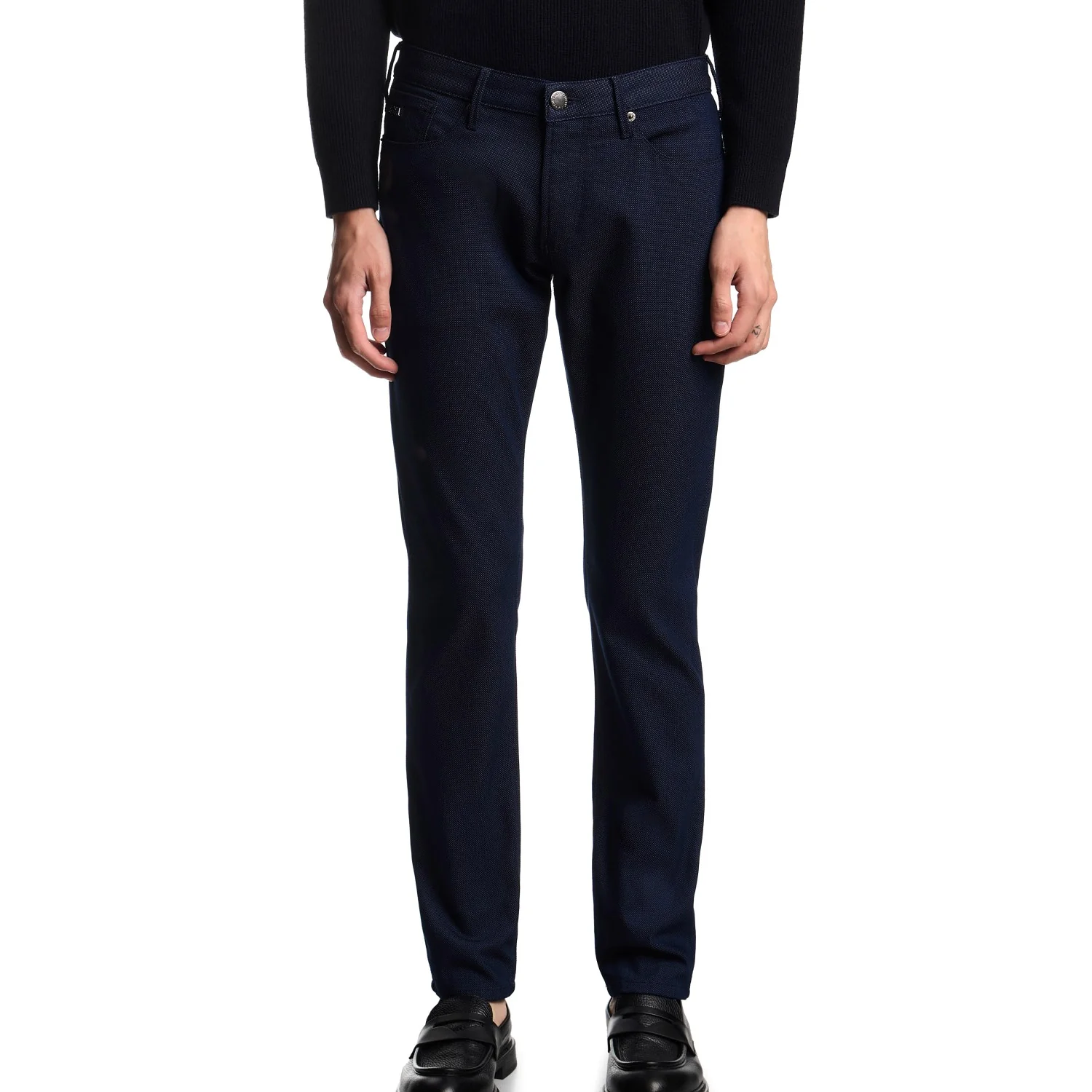 J06 Slim-Fit, Micro Polka-Dot Denim Jeans - Image 3