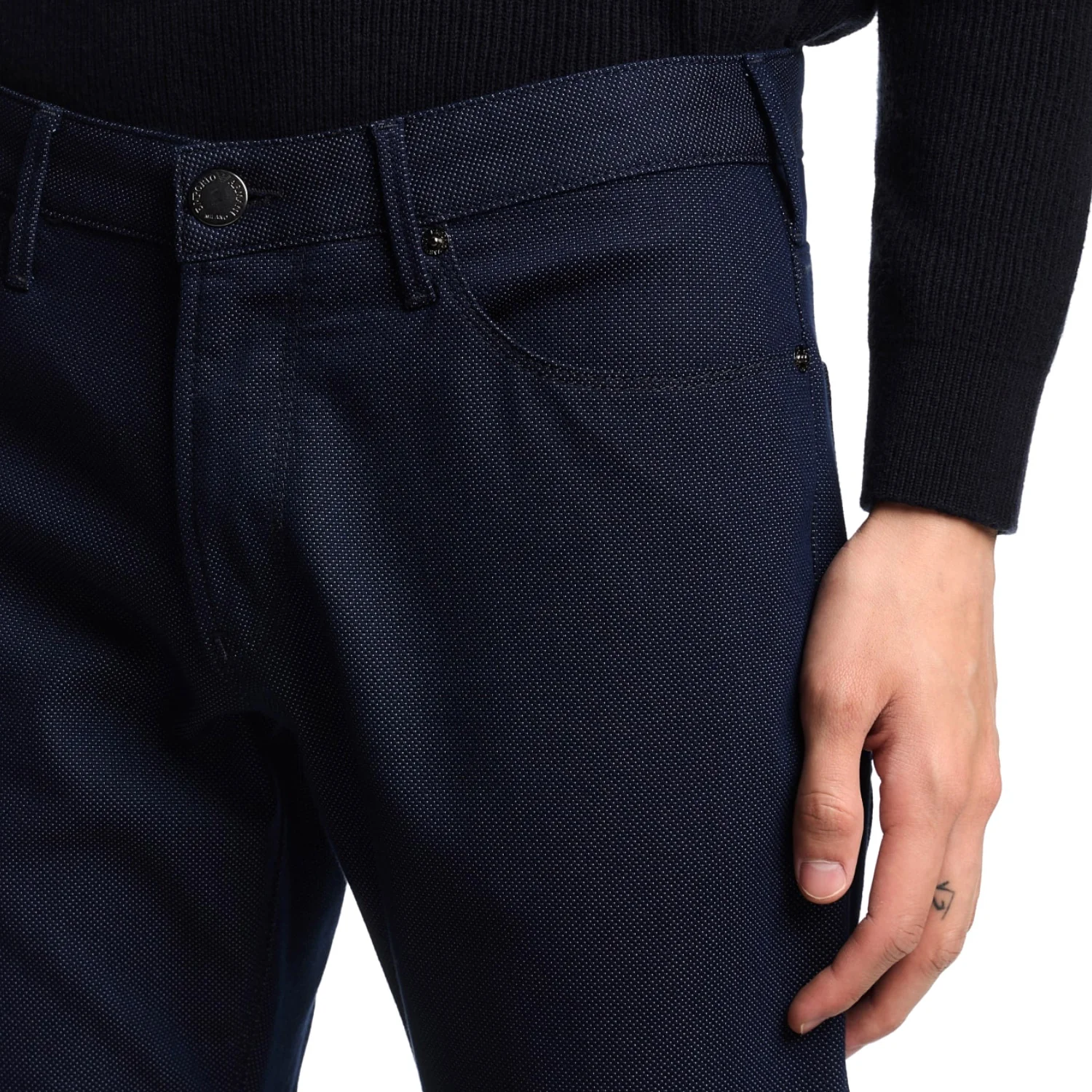 J06 Slim-Fit, Micro Polka-Dot Denim Jeans - Image 4