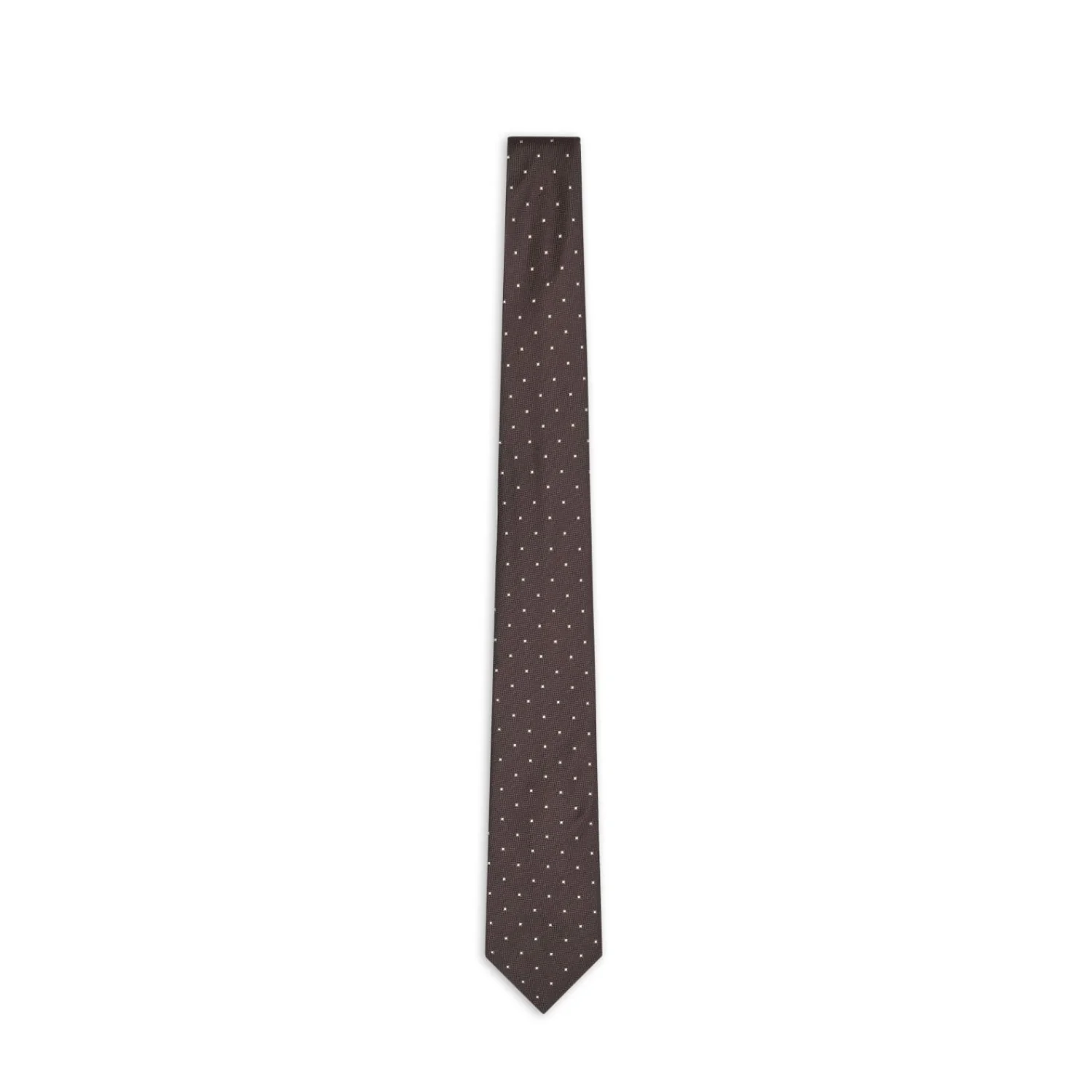 Pure Silk Tie With Jacquard Micro-Pattern