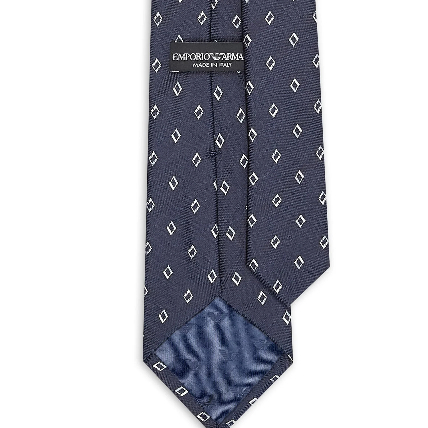 Pure Silk Tie With Diamond Jacquard Micro-Pattern - Image 2