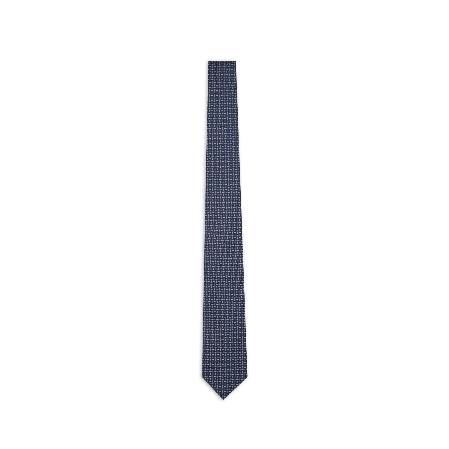 Pure Silk Tie With Jacquard Micro-Pattern
