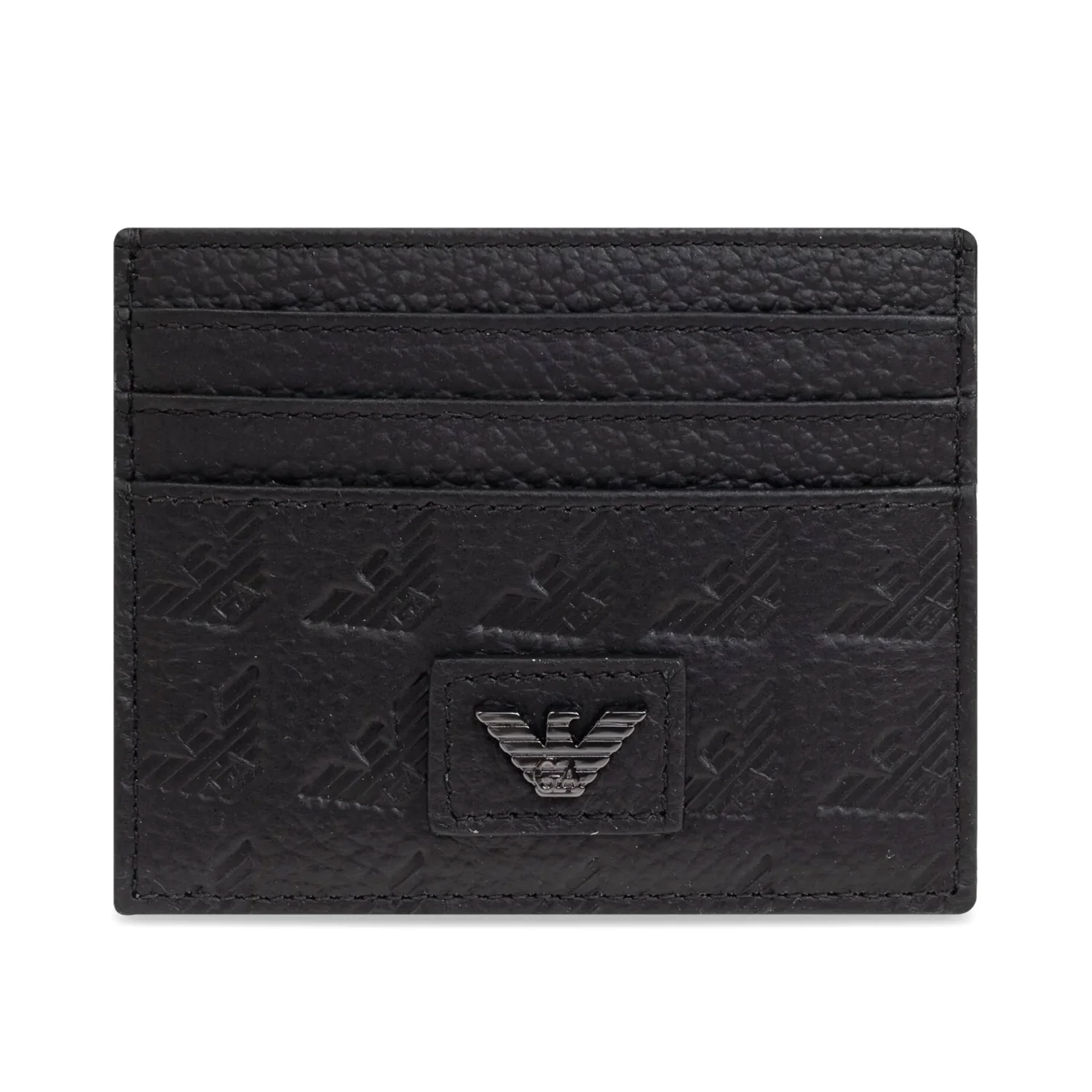 Eagle-Embossed Leather Card Holder