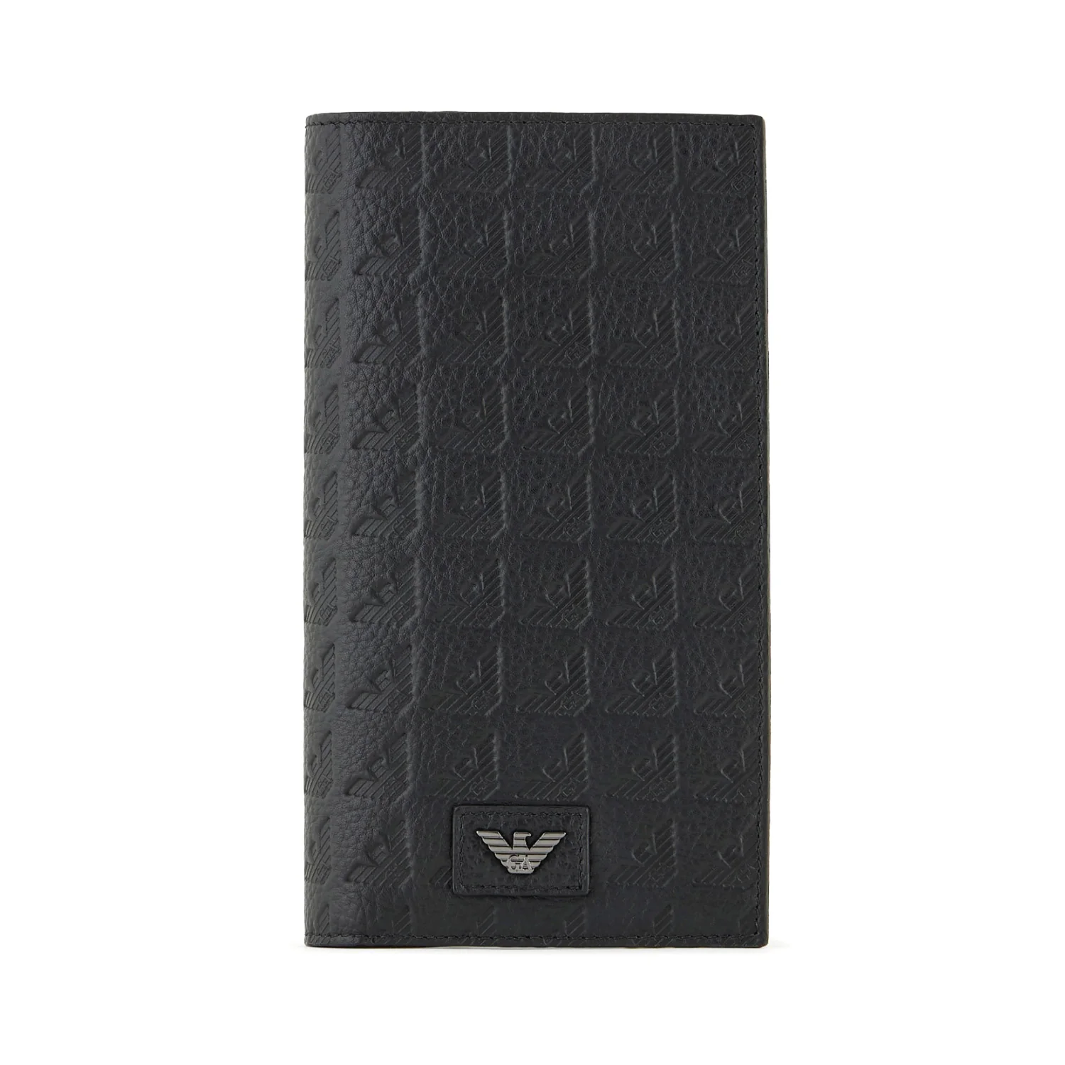 Leather Large Currency Holder With All-Over Embossed Eagle