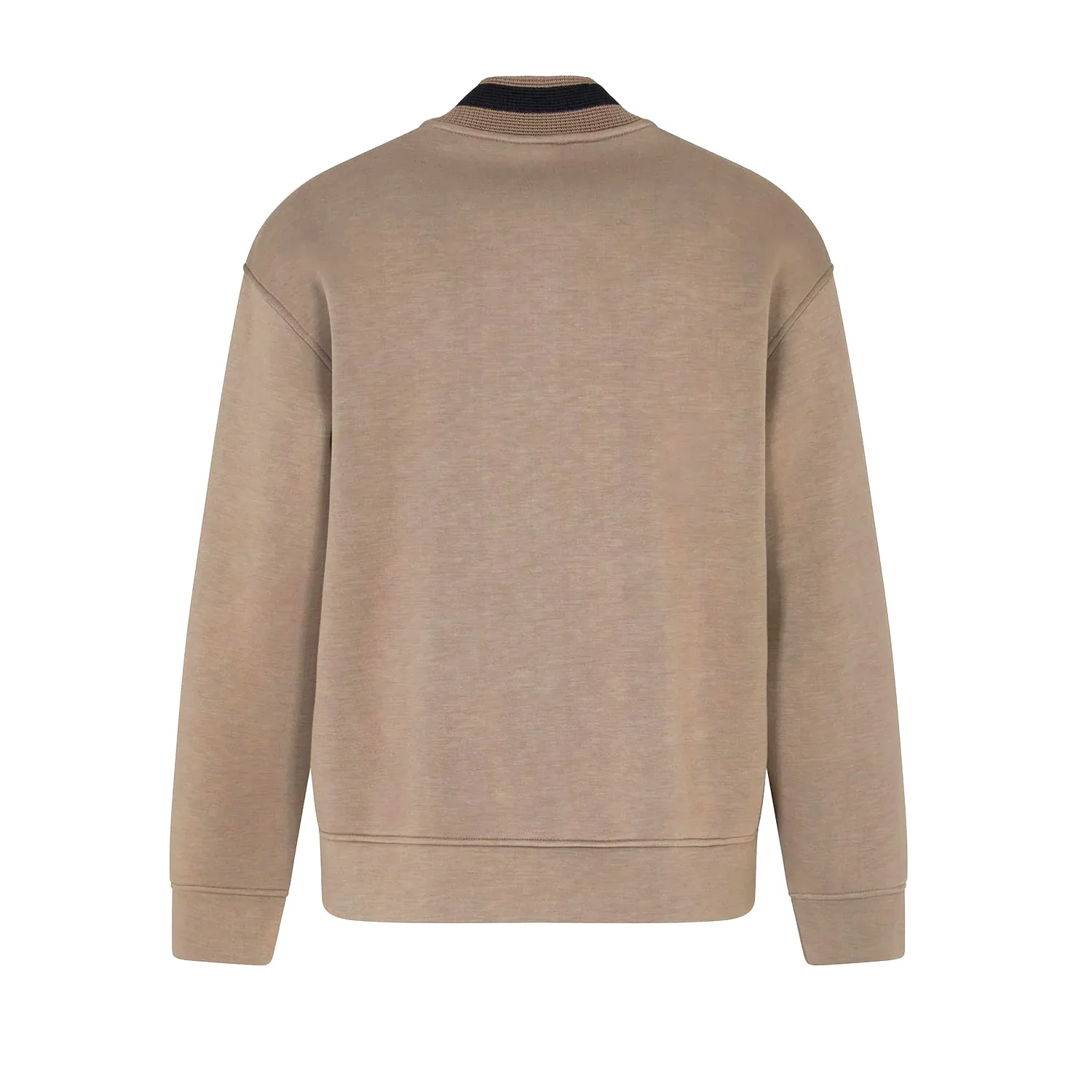 Double-Jersey Zip-Up Sweatshirt With Bomber Jacket Collar And Eagle Patch - Image 2