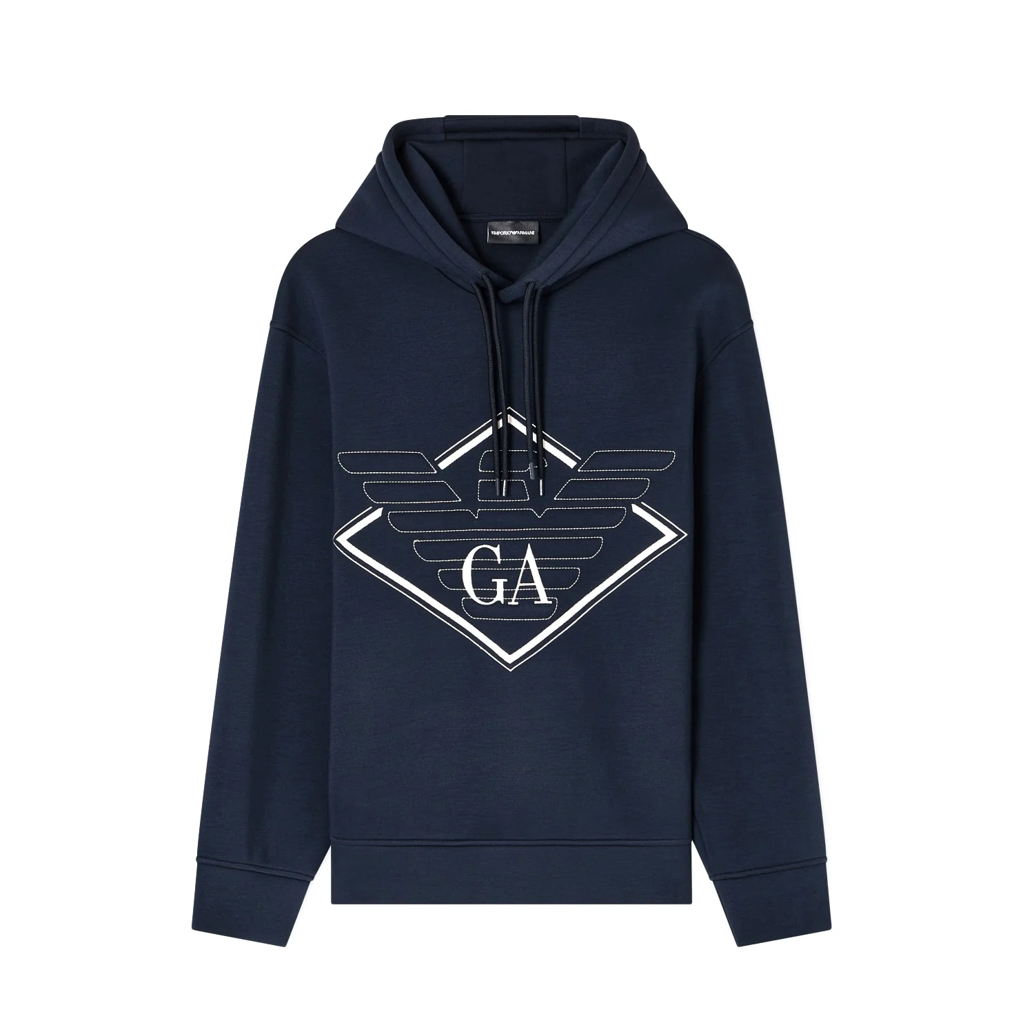 Double-Jersey Hooded Sweatshirt With Oversized Eagle Embroidery