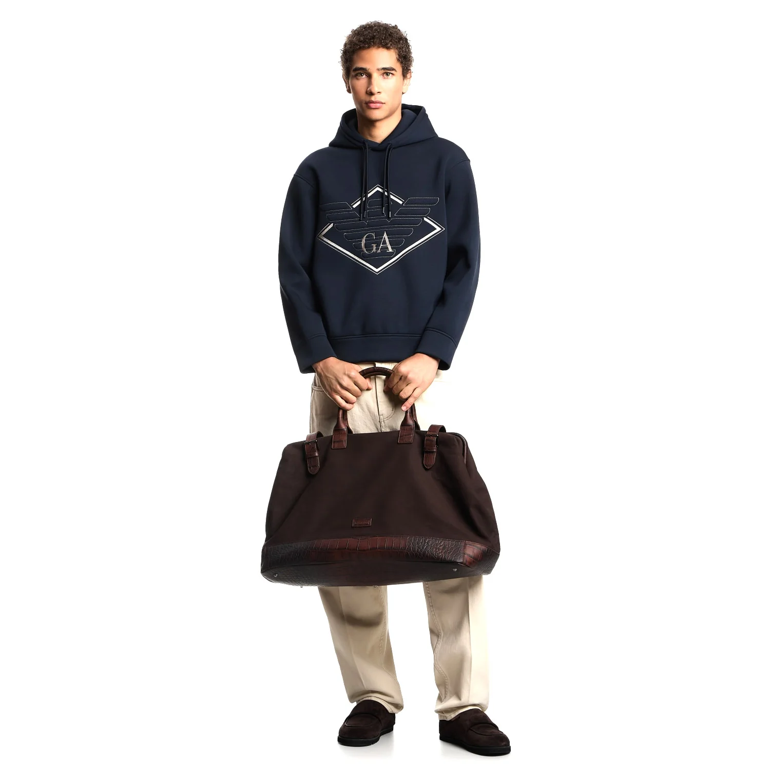Double-Jersey Hooded Sweatshirt With Oversized Eagle Embroidery - Image 2