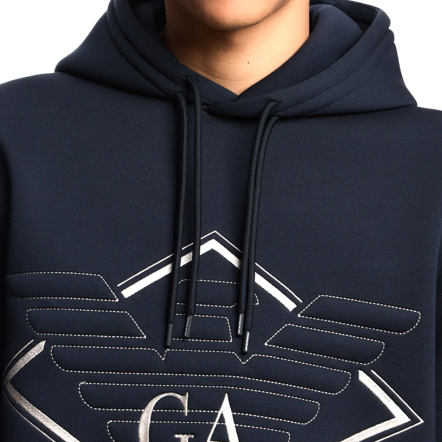 Double-Jersey Hooded Sweatshirt With Oversized Eagle Embroidery - Image 4