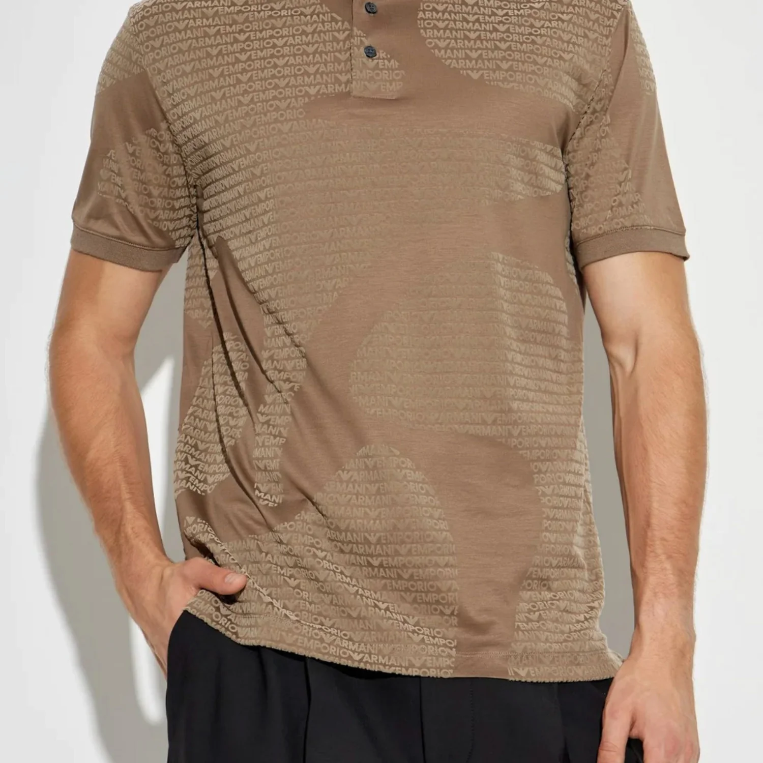 Asv Lyocell-Blend Jersey Polo Shirt With All-Over Flocked Logo - Image 2