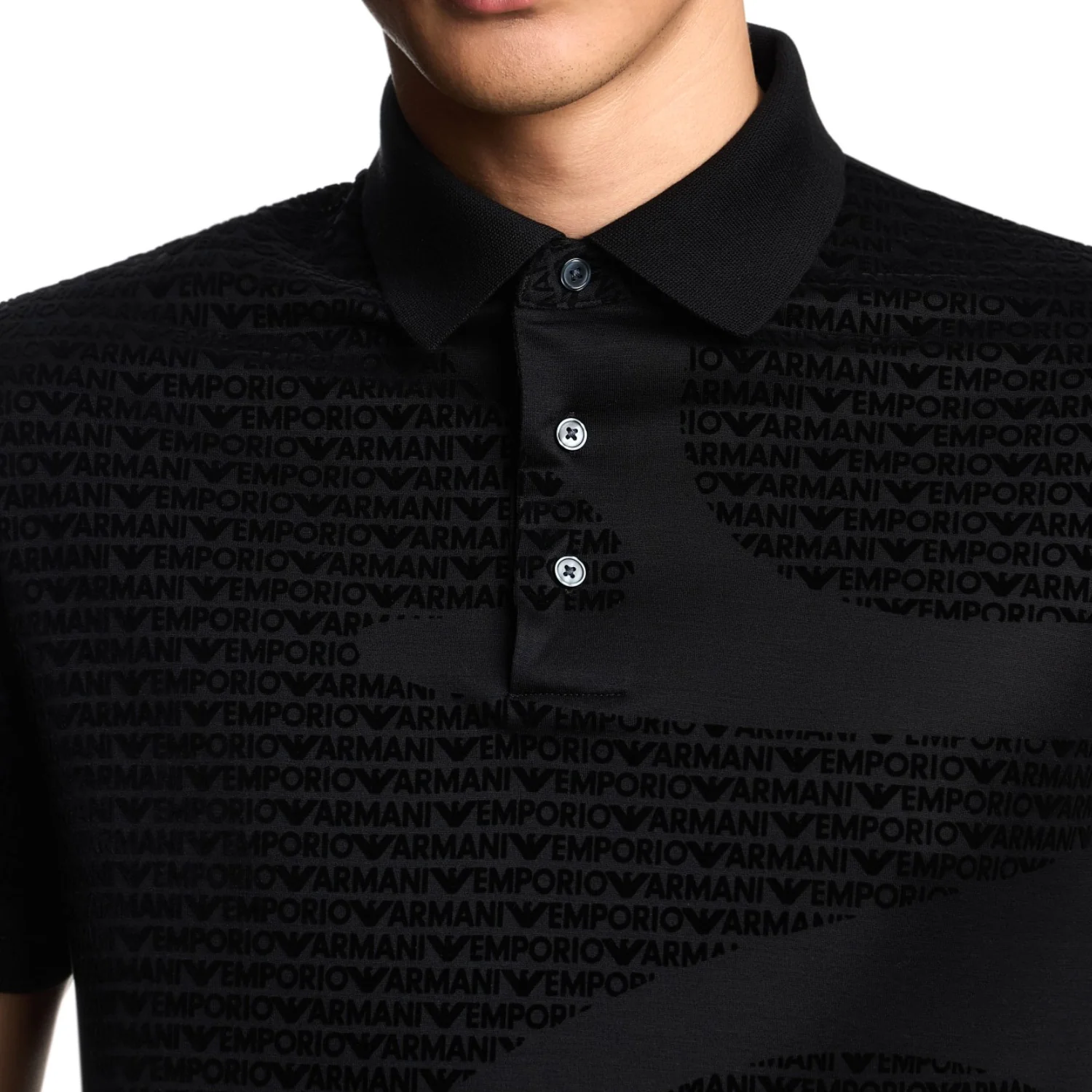 Asv Lyocell-Blend Jersey Polo Shirt With All-Over Flocked Logo - Image 3