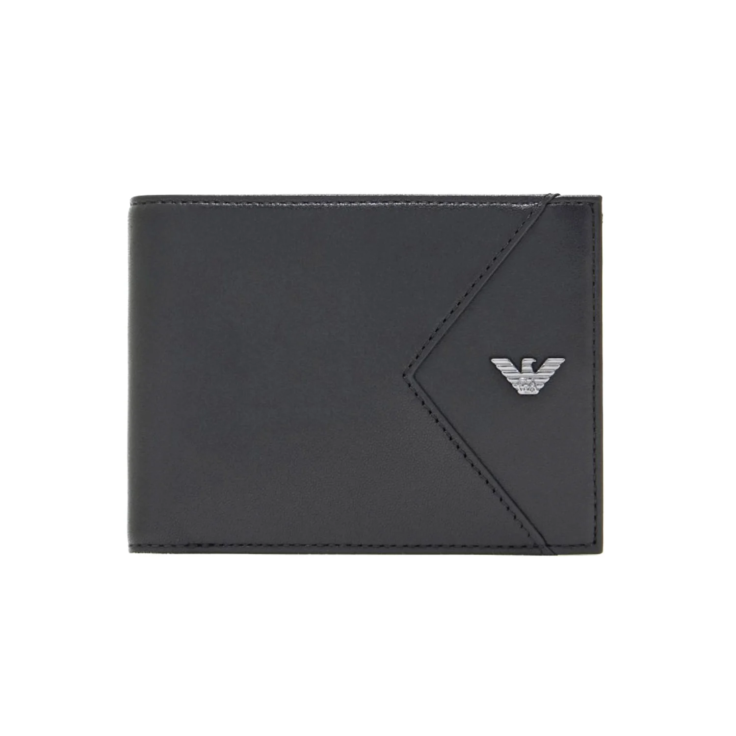 Nappa Leather Bifold Wallet With Geometric Detail