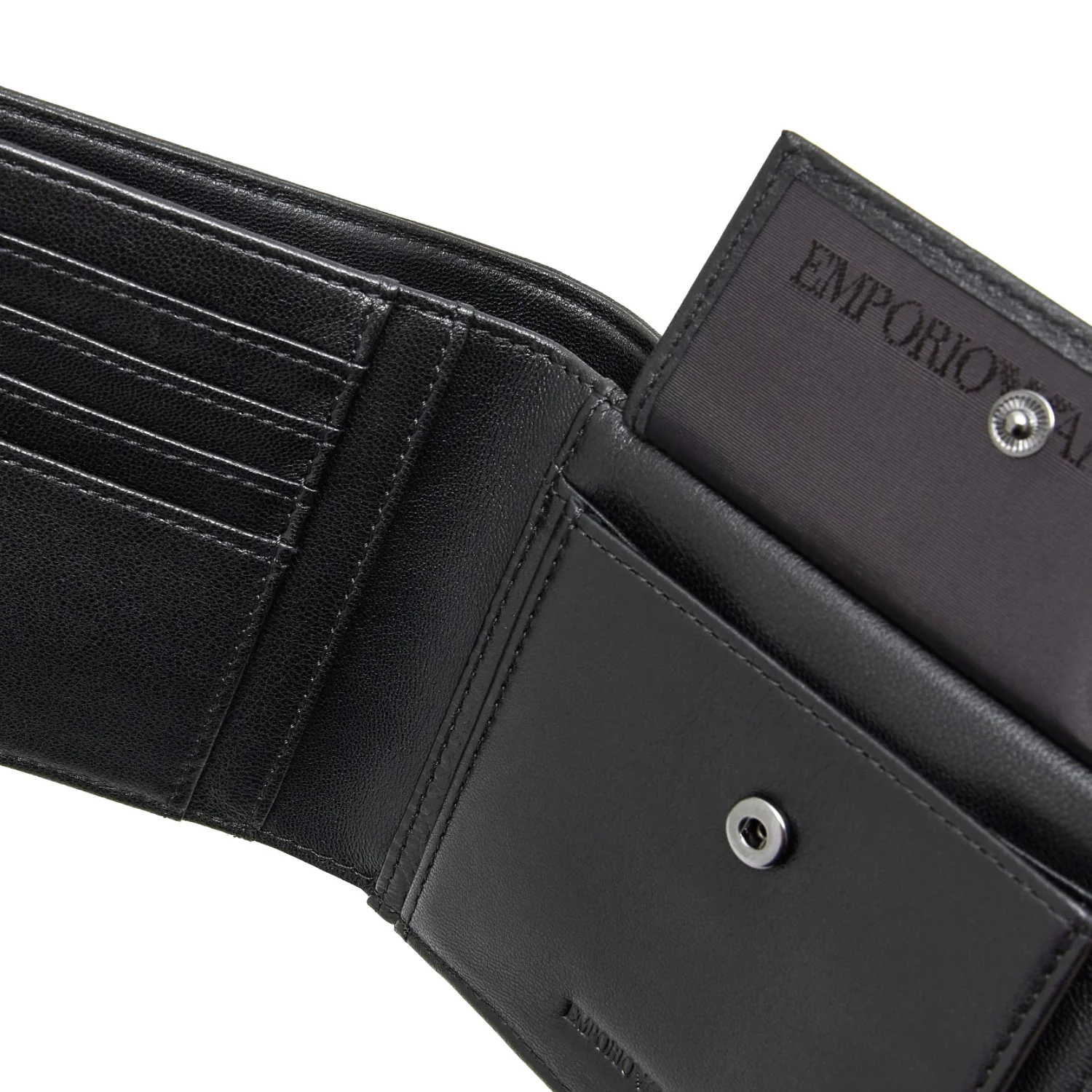 Nappa Leather Bifold Wallet With Geometric Detail - Image 2