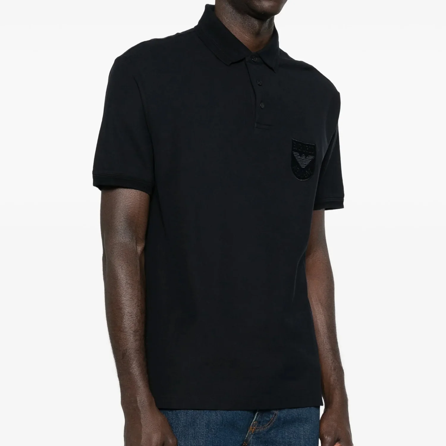 Ea Piqué Polo Shirt With Shield Embroidery - Image 2