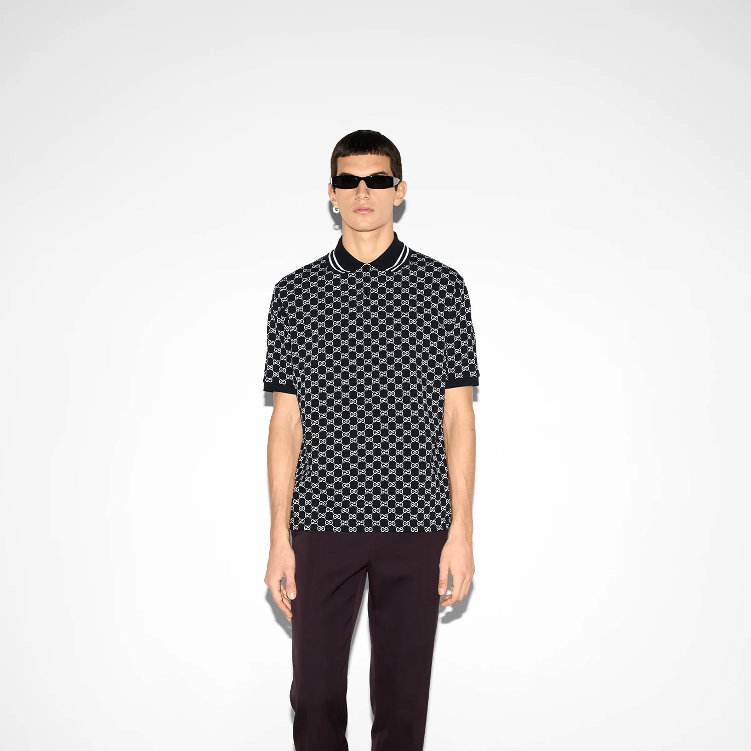 Gg Cotton Piquet Jacquard Polo Shirt - Image 2