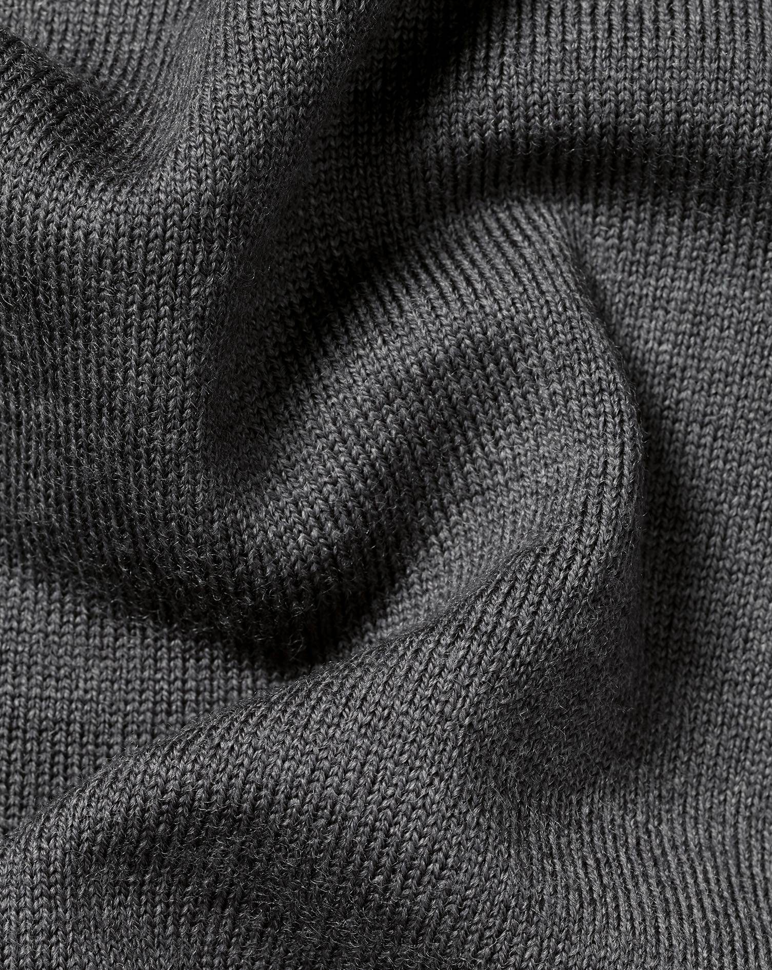GREY PURE MERINO ROLL NECK JUMPER - Image 5