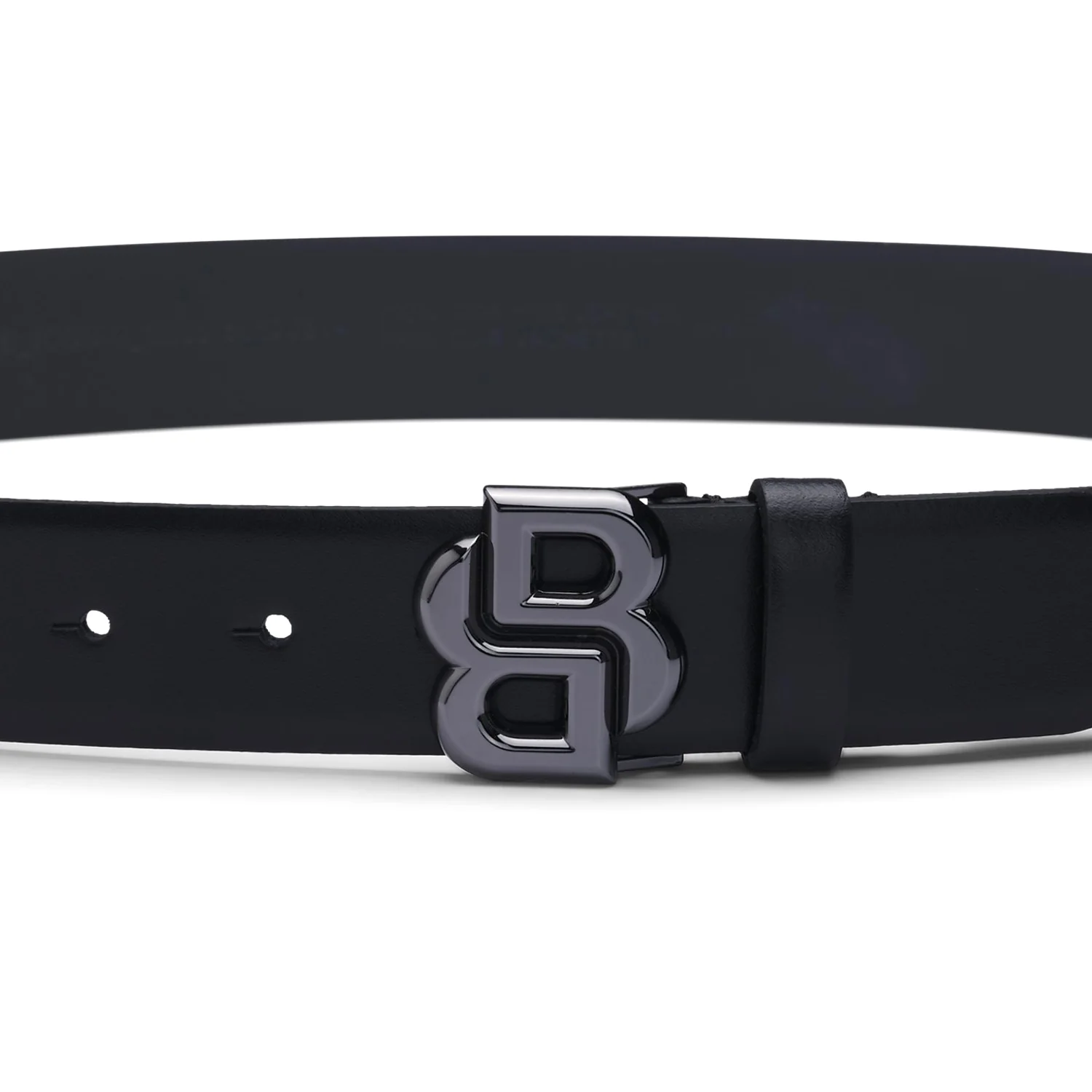 Italian-Leather Belt With Double B Monogram Buckle - Image 4