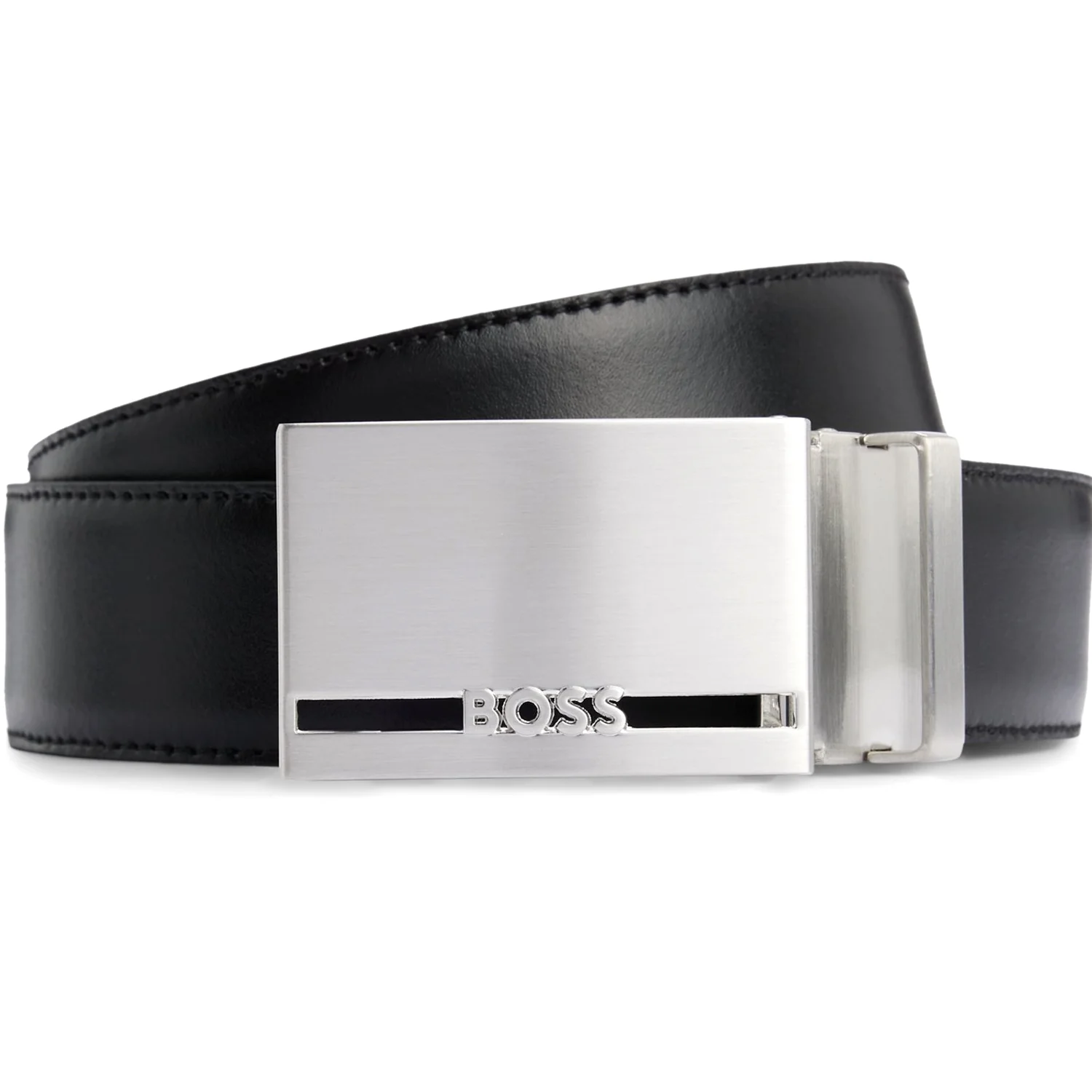 Italian-Leather Reversible Belt With Branded Keeper