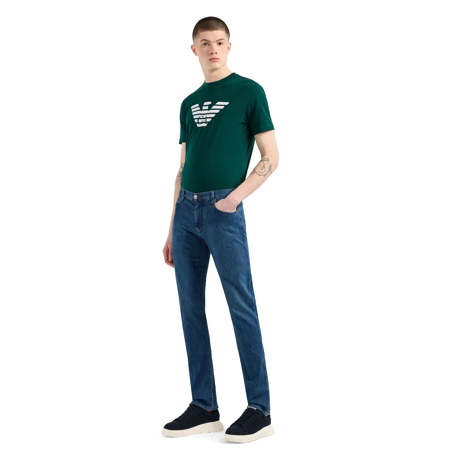 J45 Regular-Fit, Worn-Wash 8 Oz Denim Jeans - Image 2