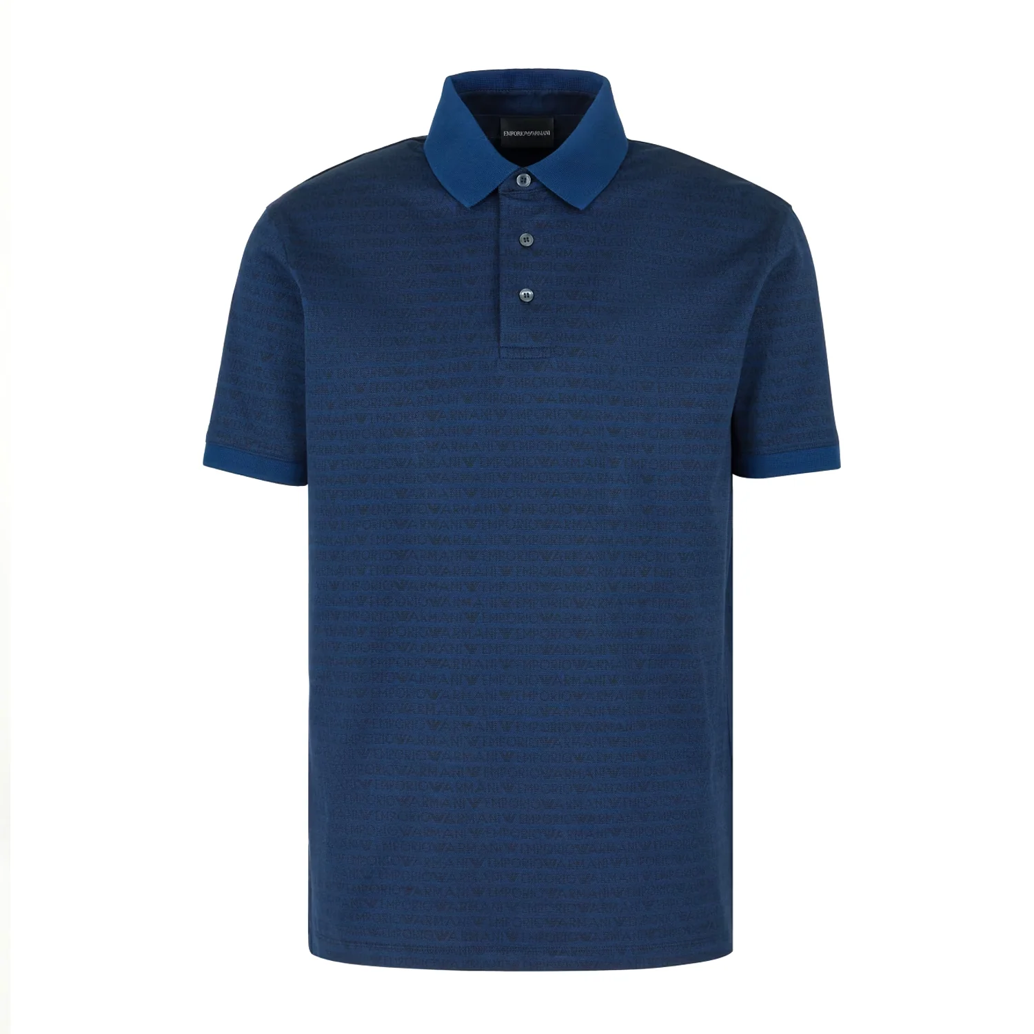 Jersey Polo Shirt With All-Over Jacquard Lettering
