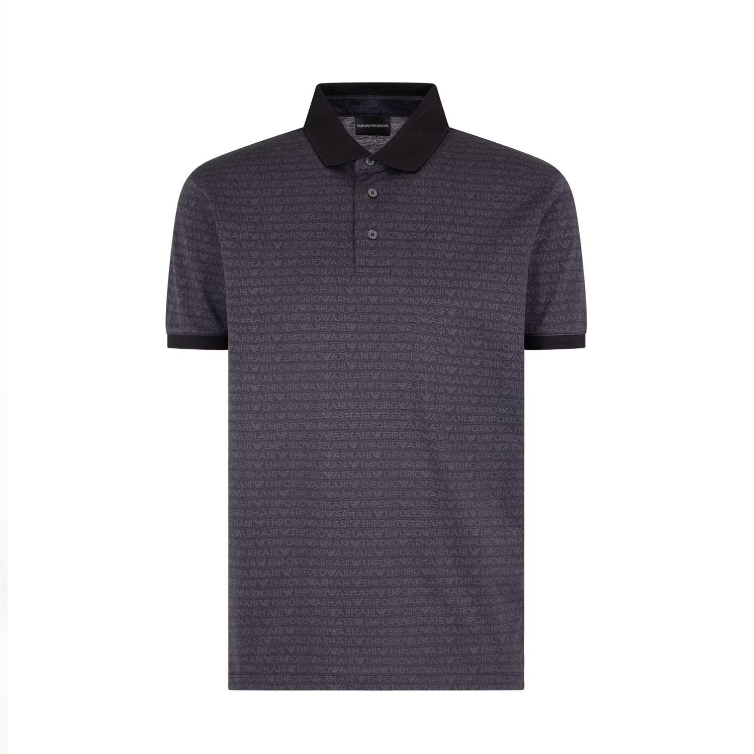 Jersey Polo Shirt With All-Over Jacquard Lettering - Image 4
