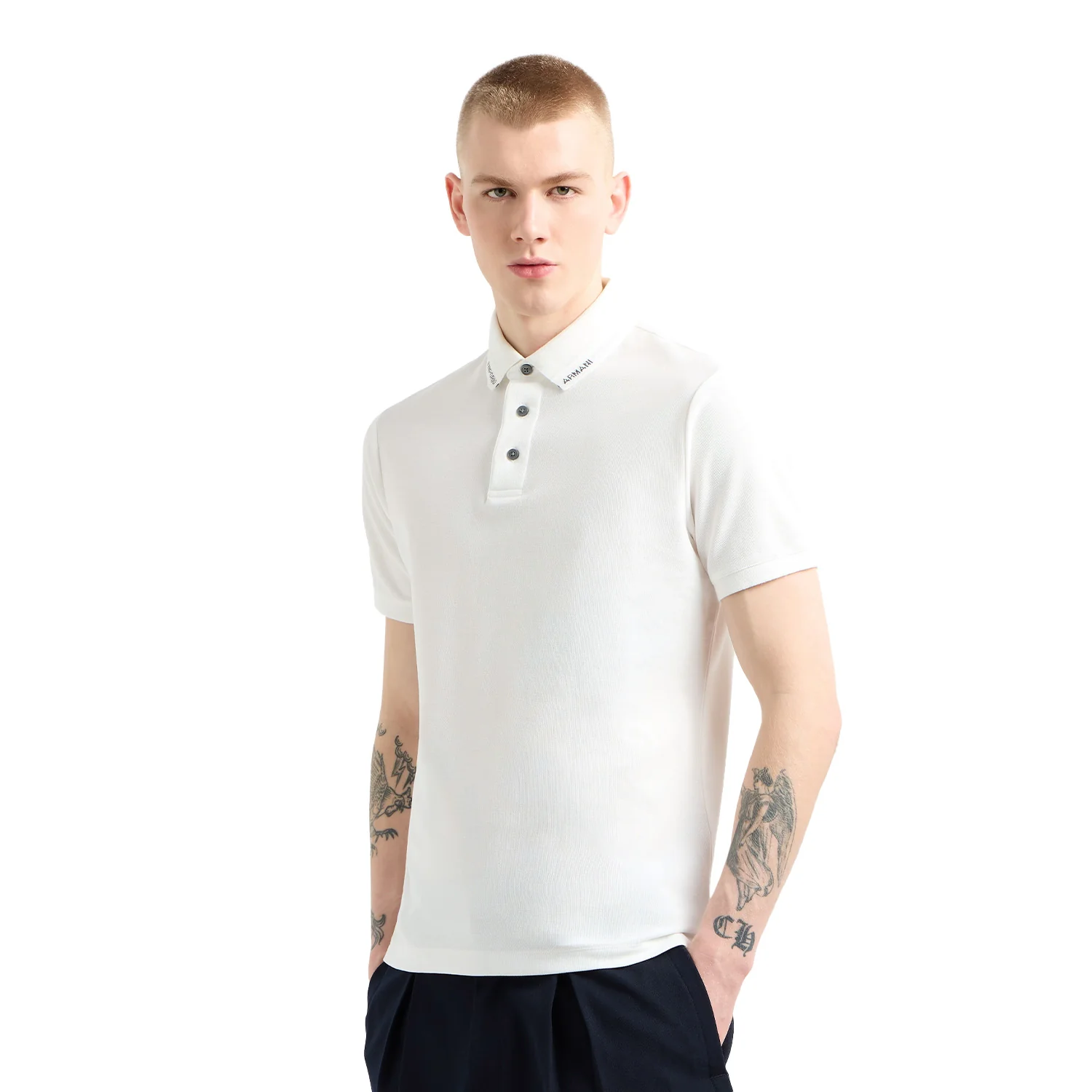 Jersey Polo Shirt With Logo Collar - Image 2