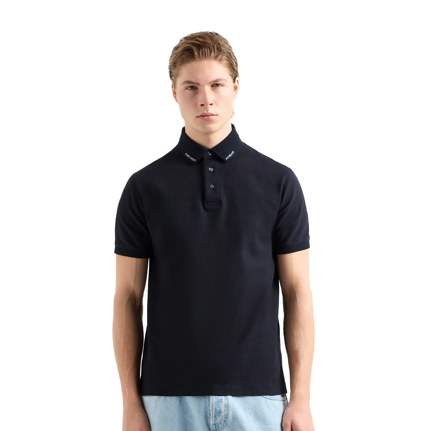 Jersey Polo Shirt With Logo Collar - Image 2