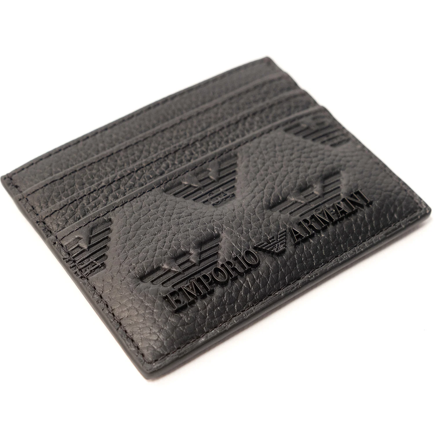 Leather Card Holder With All-Over Embossed Eagle - Image 3
