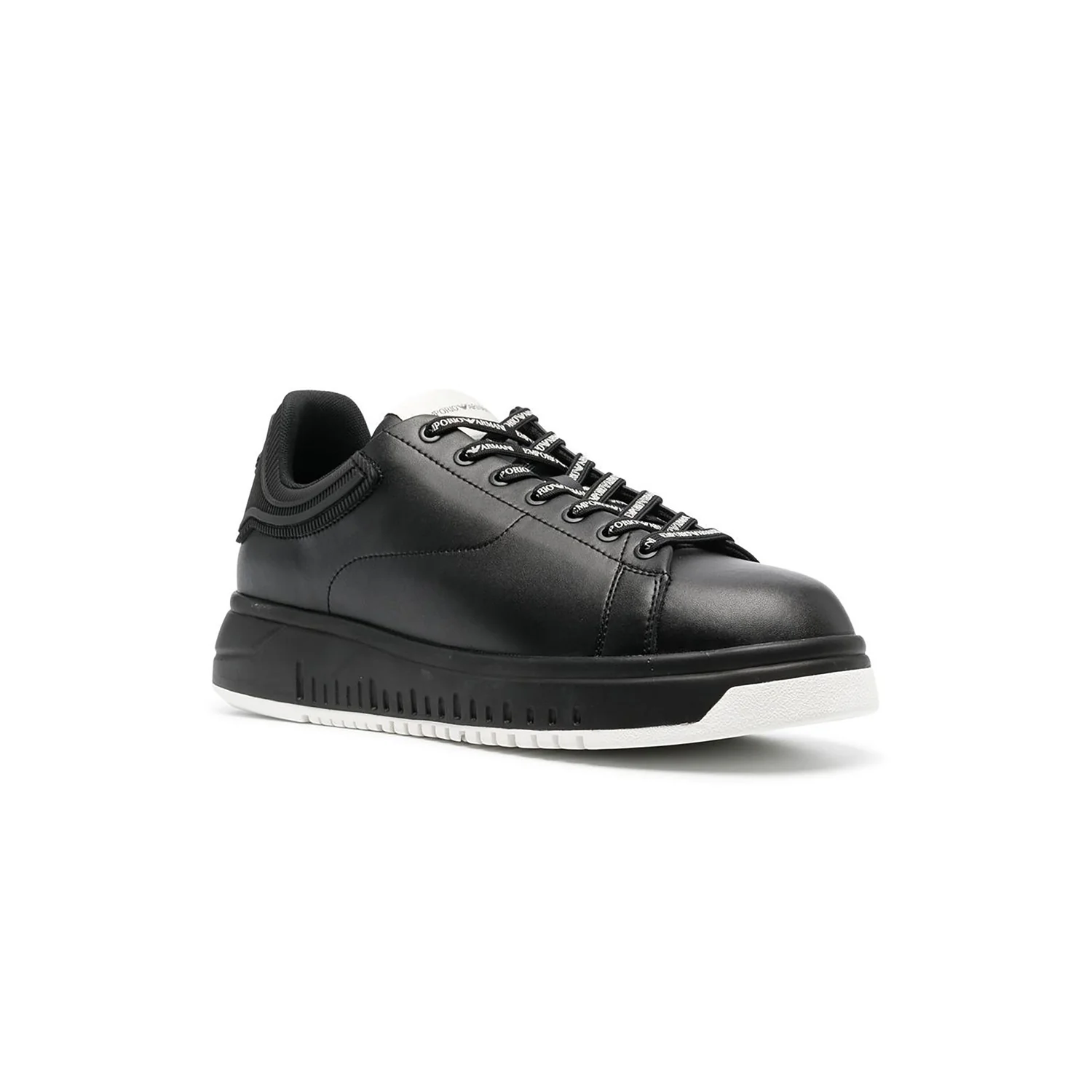 Leather Sneakers With Rubber Back Knurled Sole - Image 2
