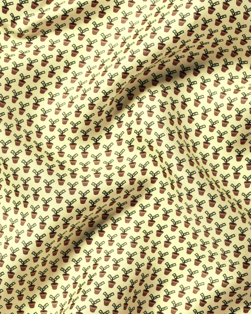 LEMON MONEY DOESN'T GROW ON TREES PRINT SILK POCKET SQUARE - Image 2