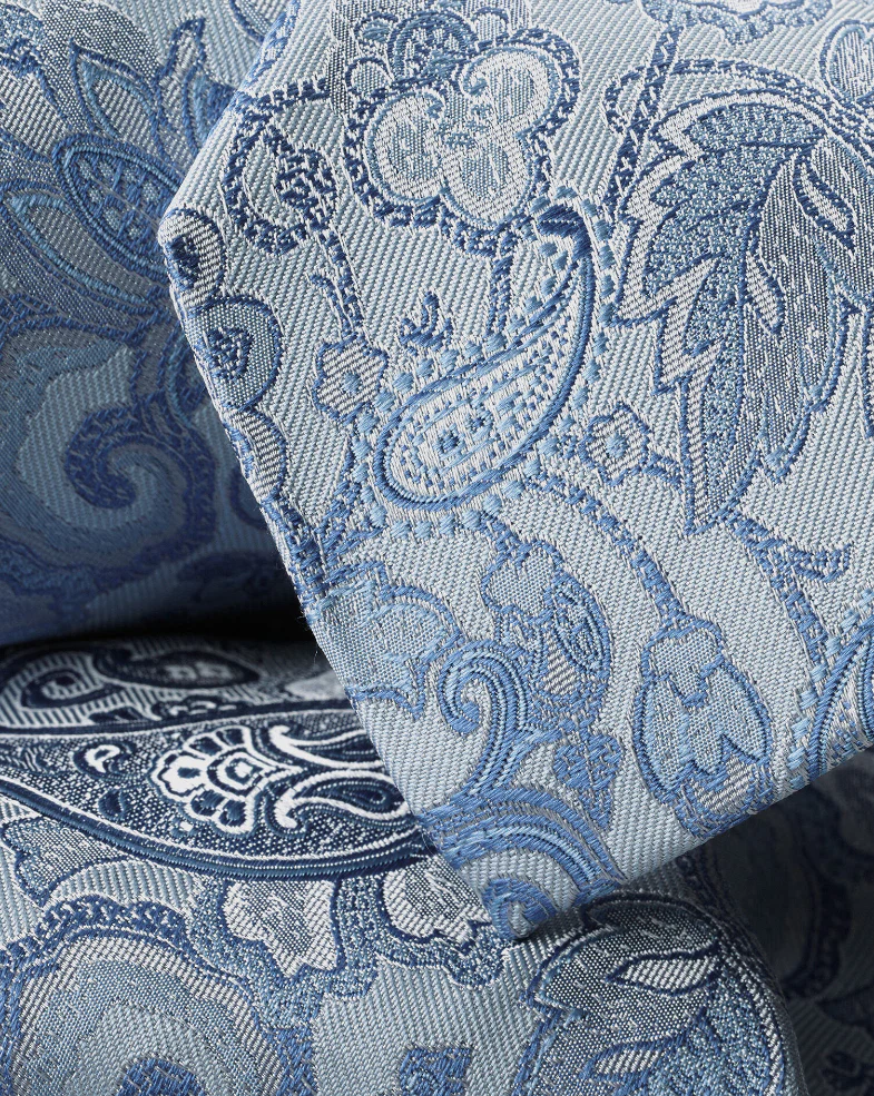 LIGHT BLUE PAISLEY SILK TIE - Image 2
