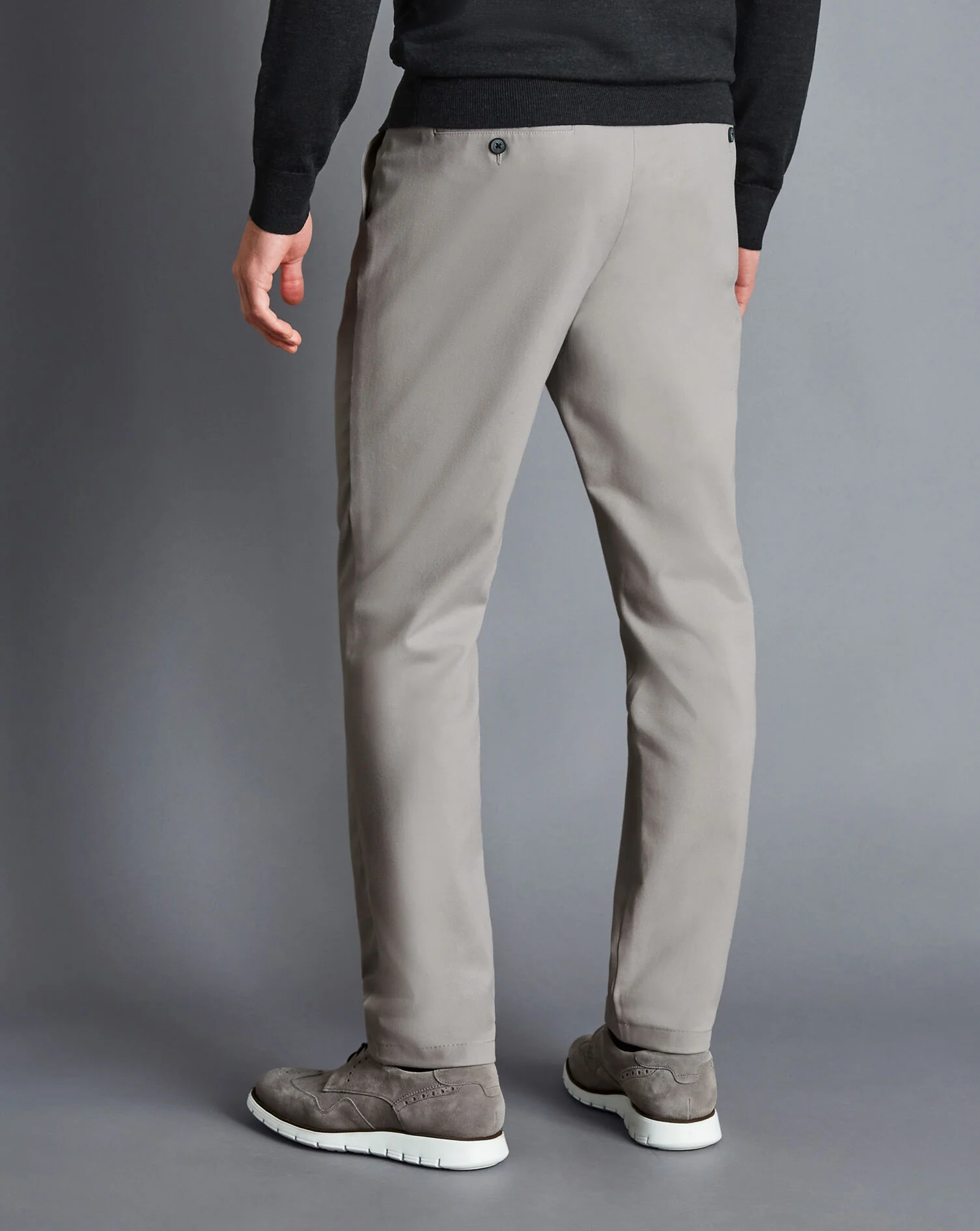 LIGHT GREY SLIM FIT ULTIMATE NON-IRON CHINO - Image 2