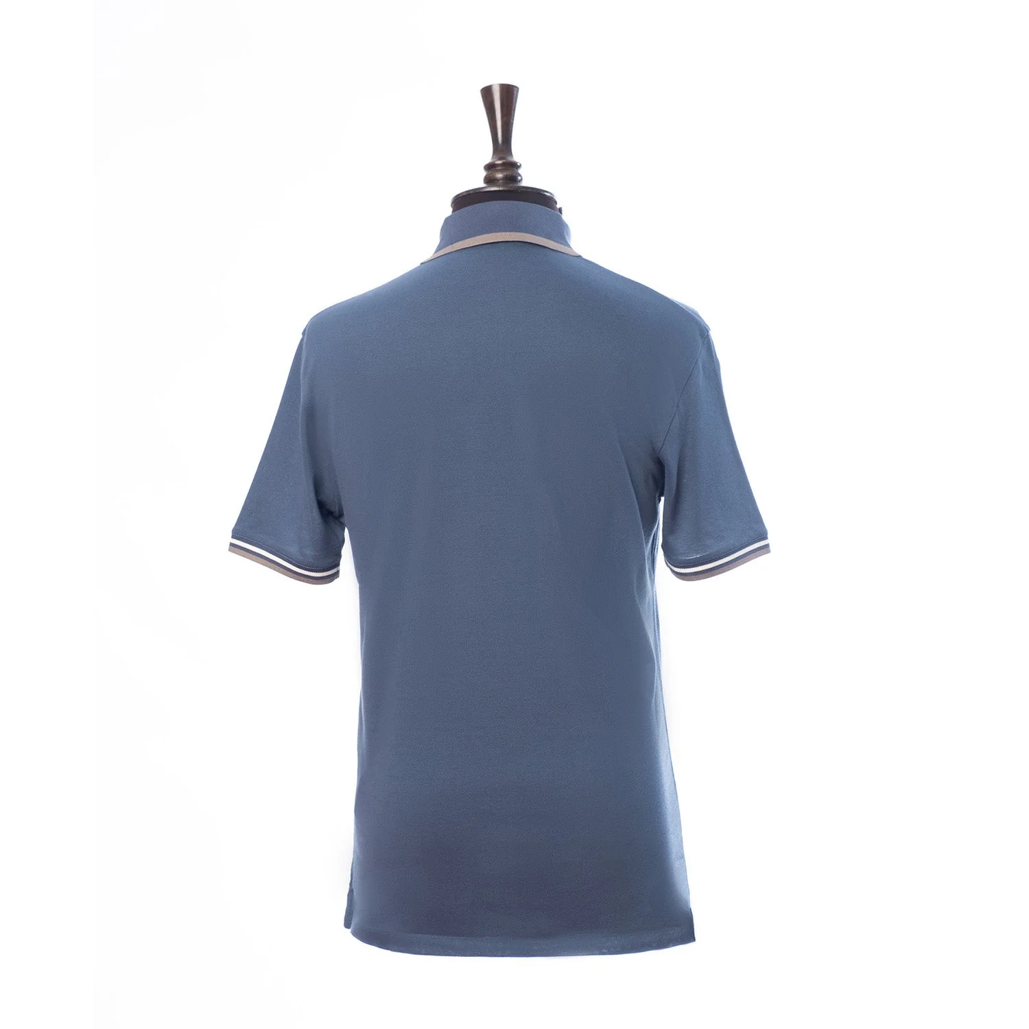 Mercerised Piqu Polo-Blue - Image 10