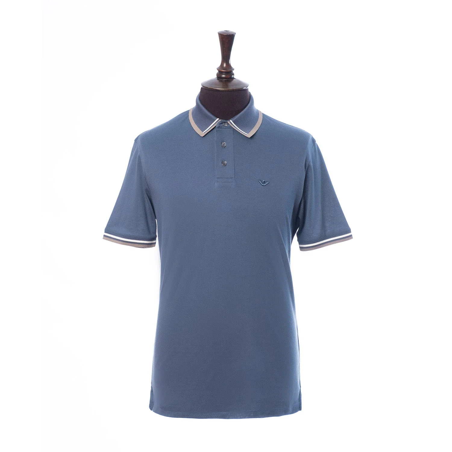 Mercerised Piqu Polo-Blue - Image 9