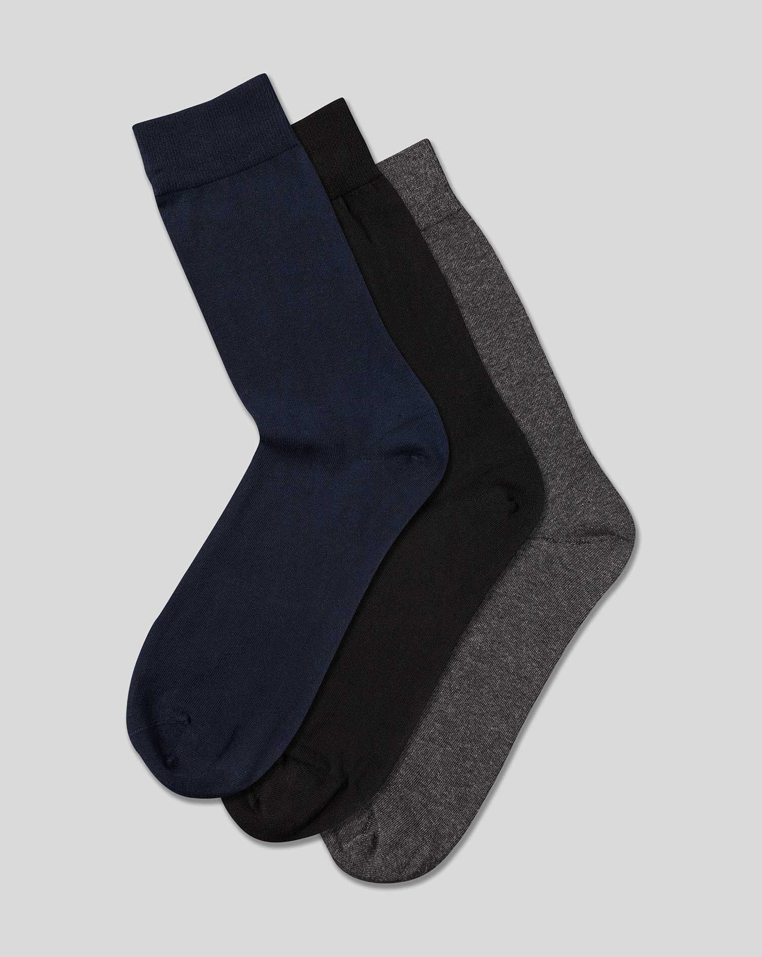 MULTI COTTON RICH 3 PACK SOCKS
