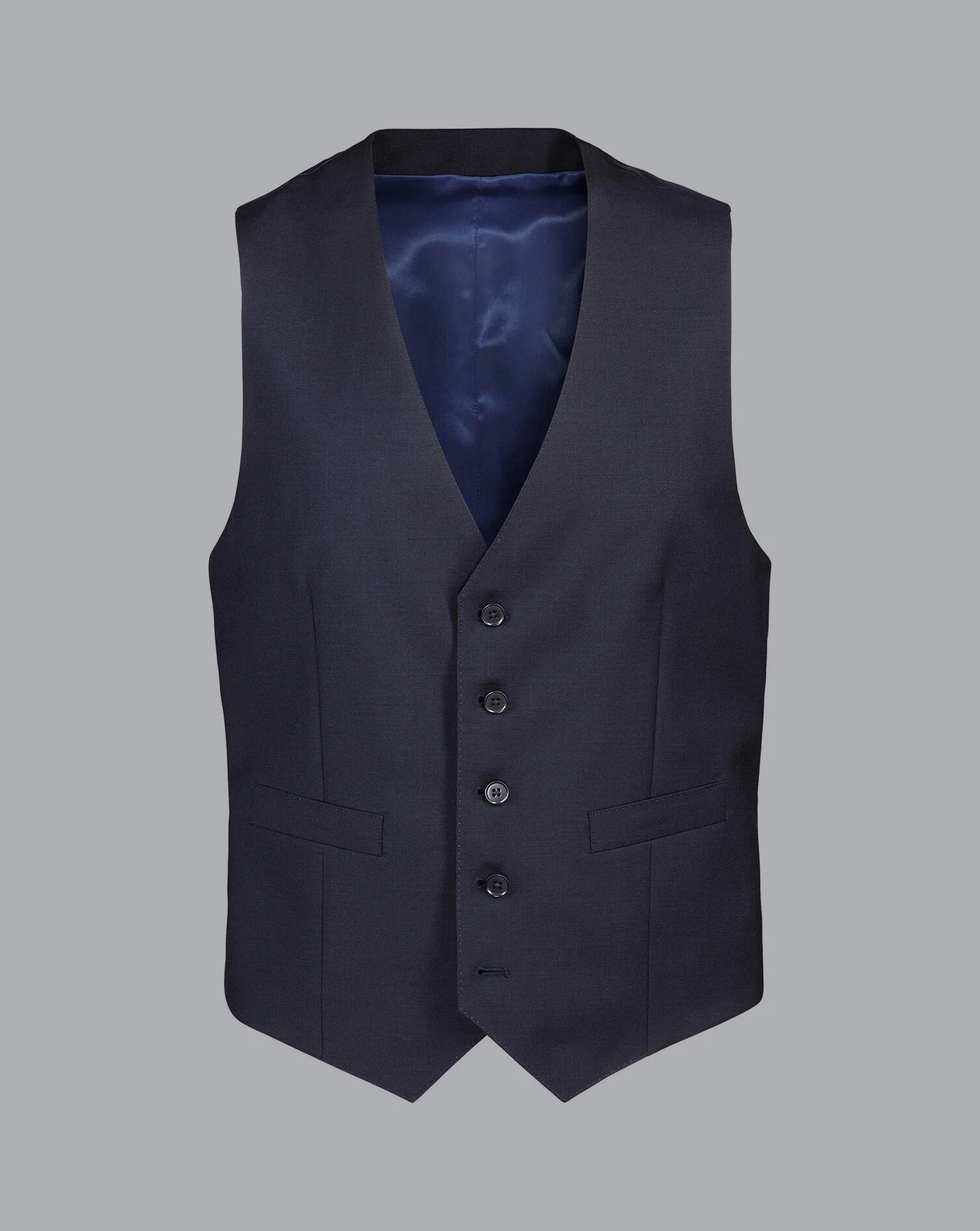 NAVY ADJUSTABLE FIT NATURAL STRETCH TWILL WAISTCOAT - Image 2