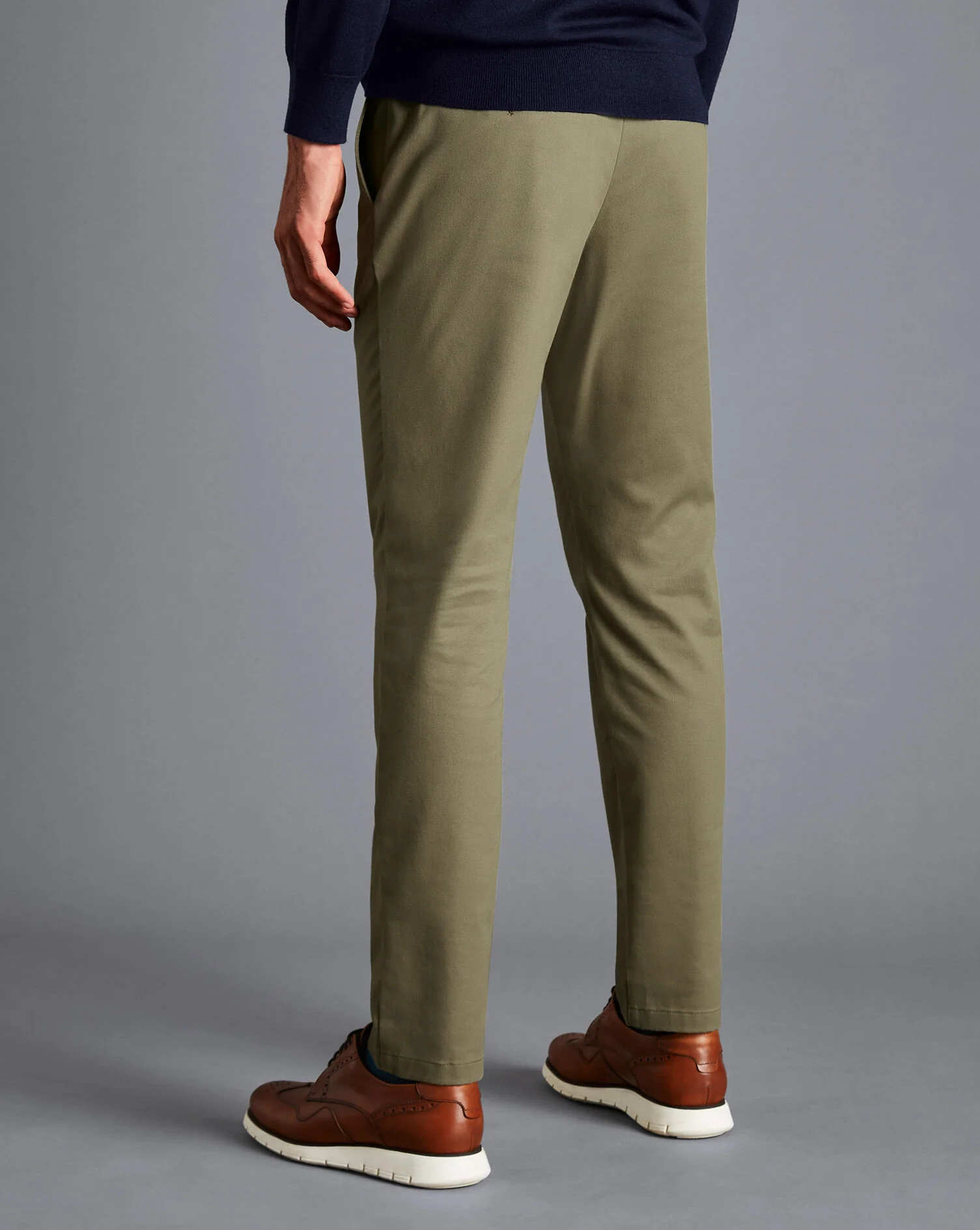 OLIVE GREEN SLIM FIT ULTIMATE NON-IRON CHINO - Image 2