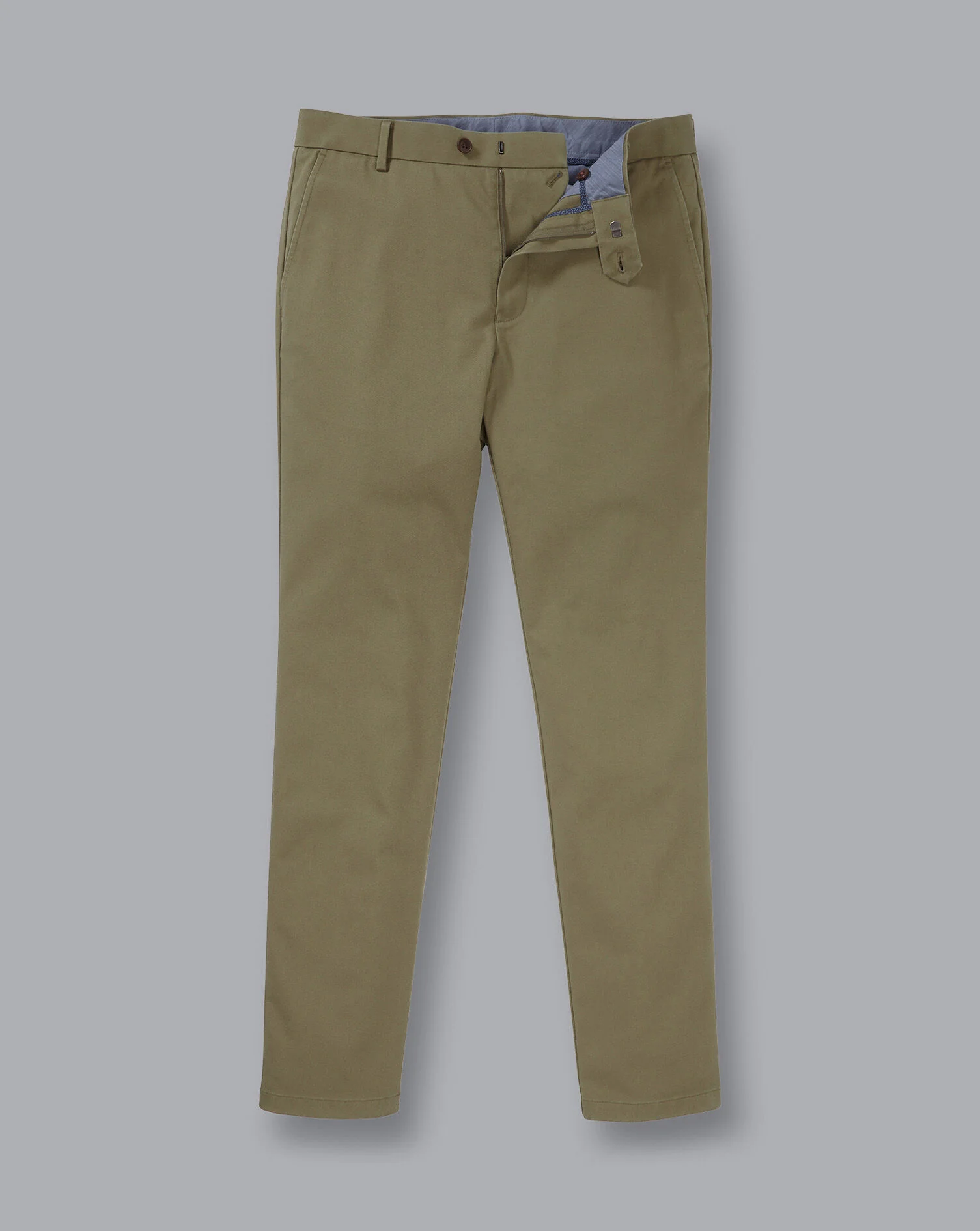 OLIVE GREEN SLIM FIT ULTIMATE NON-IRON CHINO - Image 3