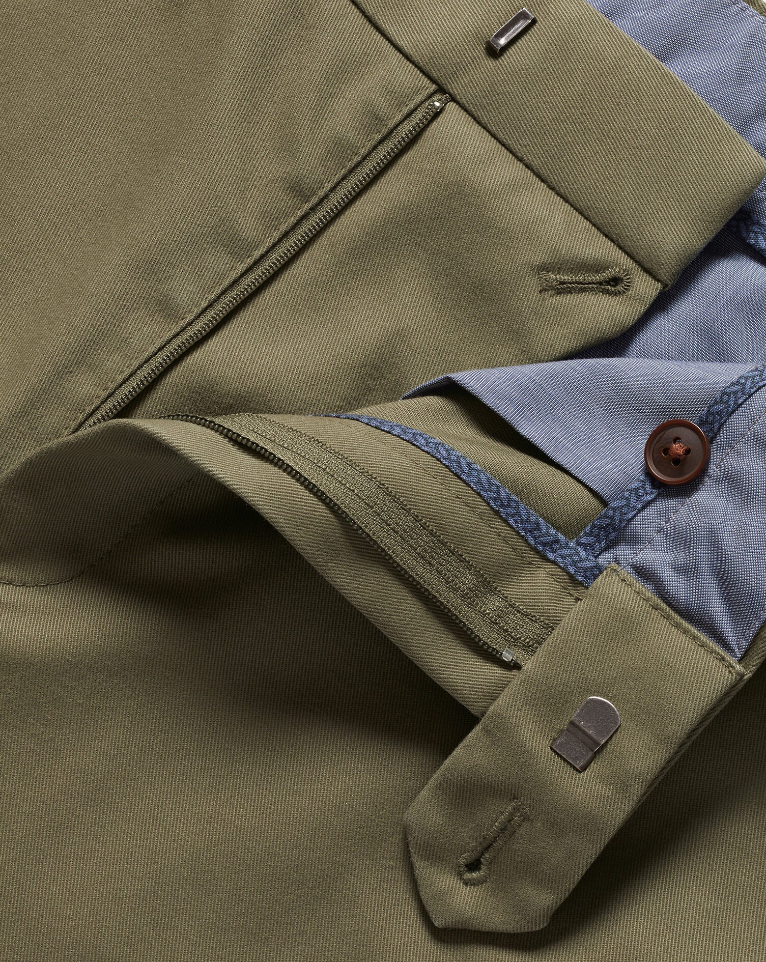 OLIVE GREEN SLIM FIT ULTIMATE NON-IRON CHINO - Image 4