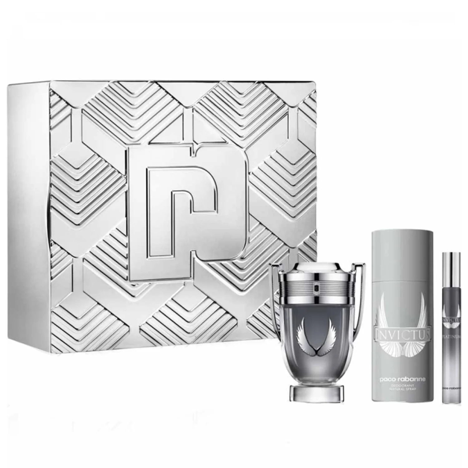 PACO INVICTUS PLATINUM 3S SET (EDP 100ML+DEO 150ML+10ML TRAVEL SPRAY)