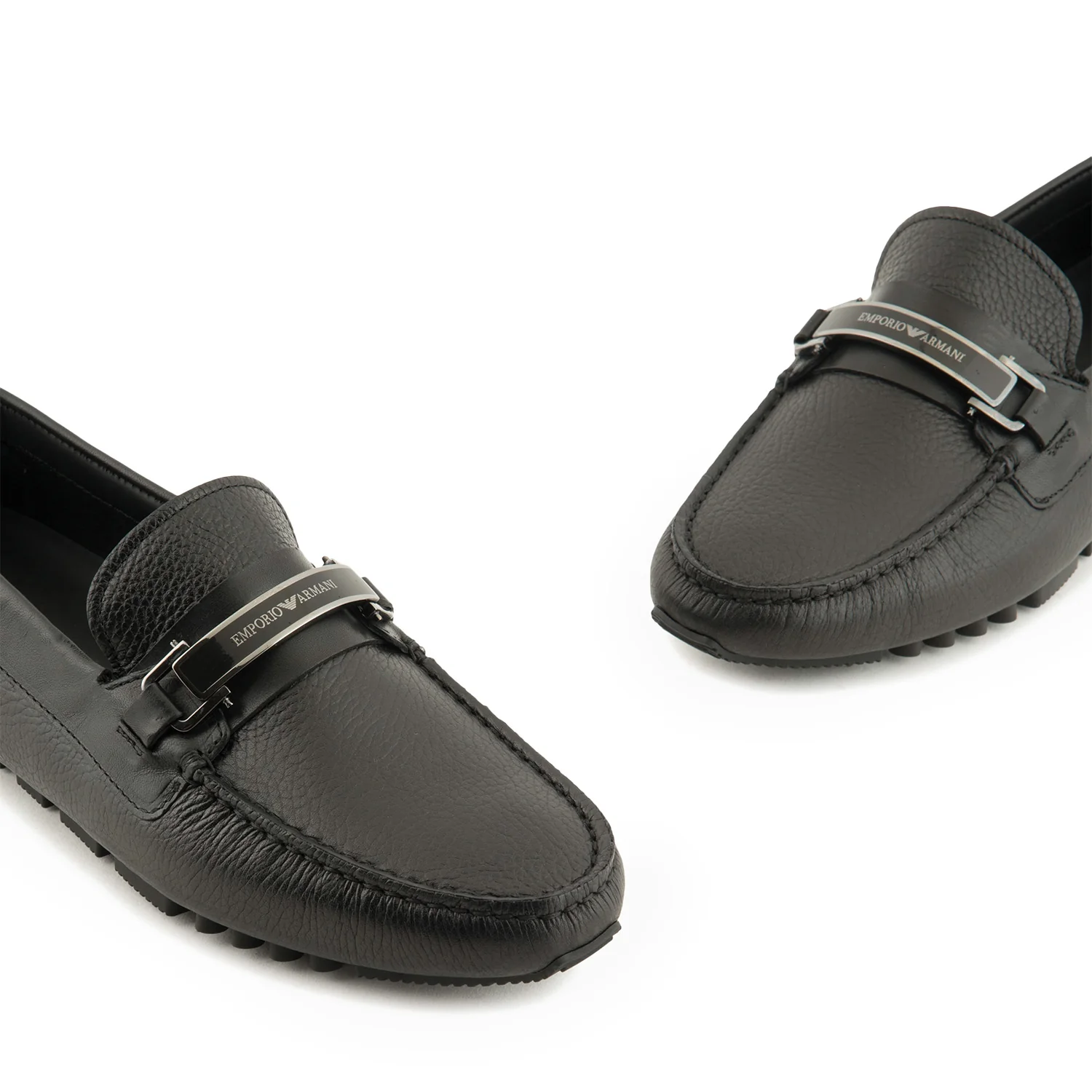 Pebbled Leather Driving Loafers With Stirrup Bar - Image 5