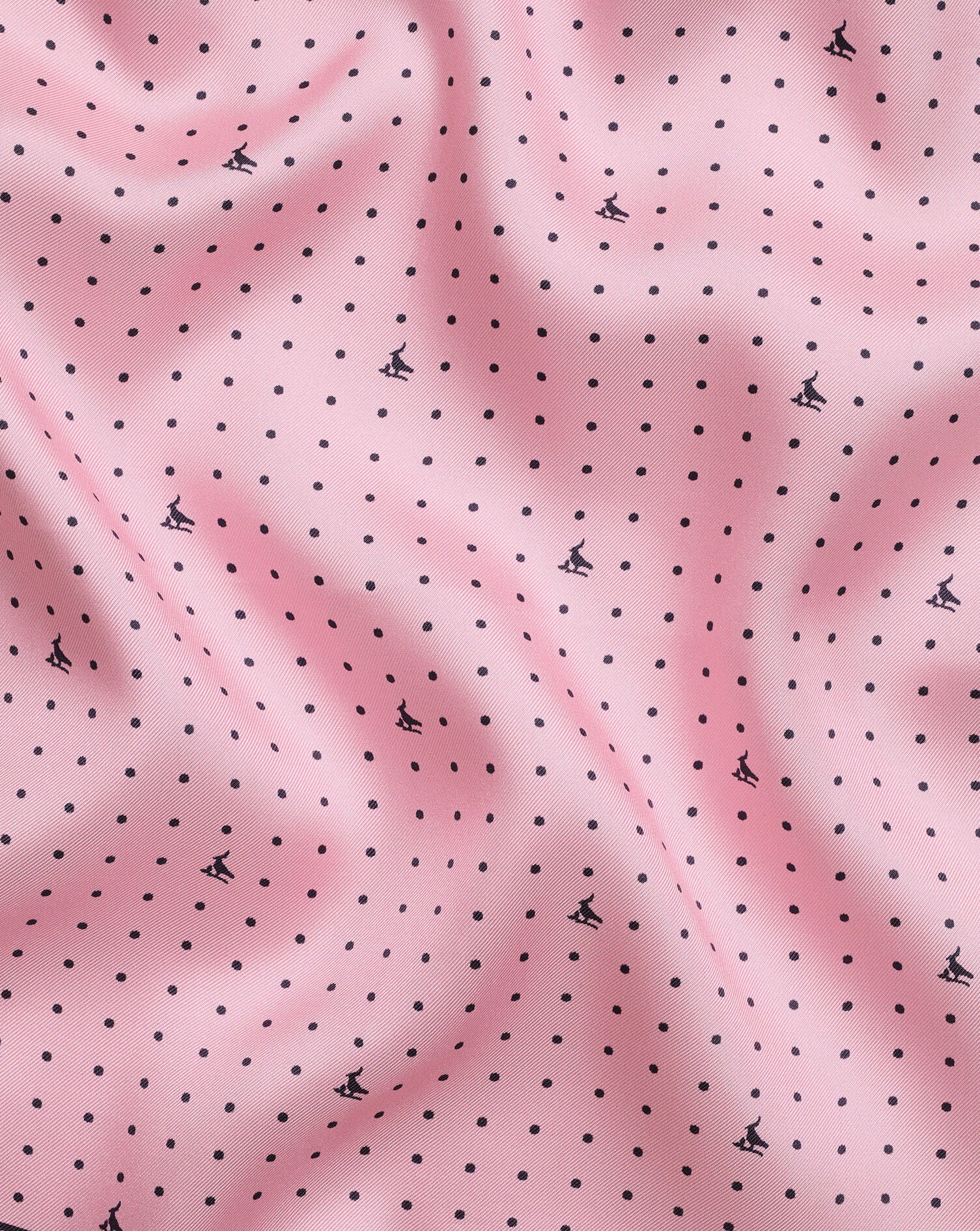 PINK AND NAVY SPOT PRINT SILK POCKET SQUARE - Image 2