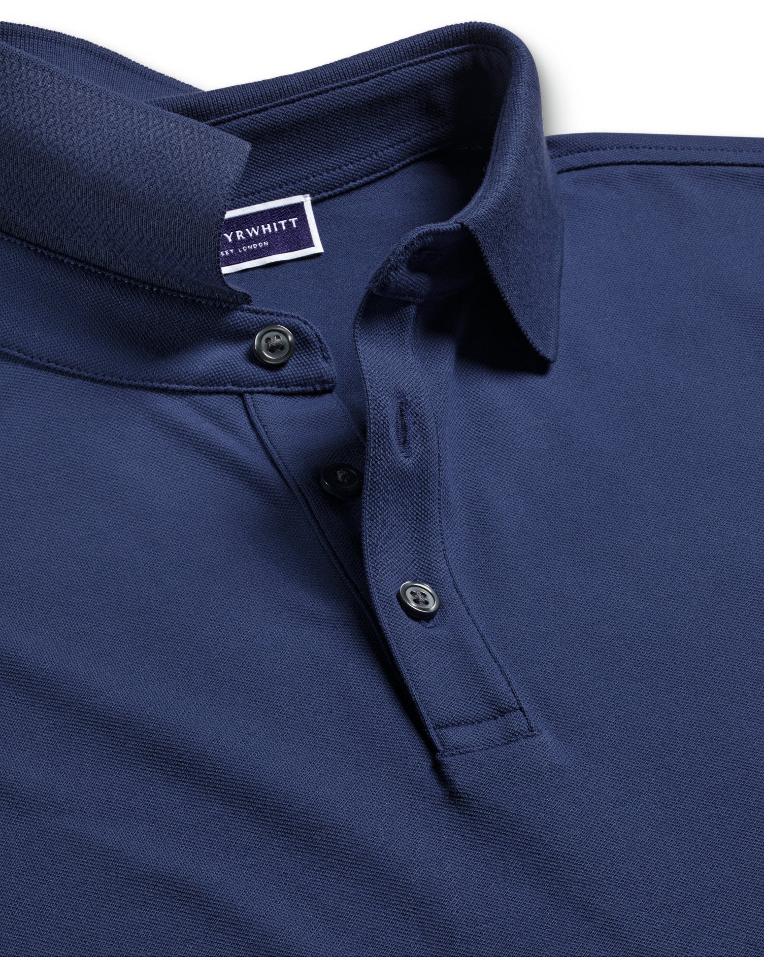 ROYAL BLUE SOLID SHORT SLEEVE COTTON TYRWHITT PIQUE POLO - Image 3