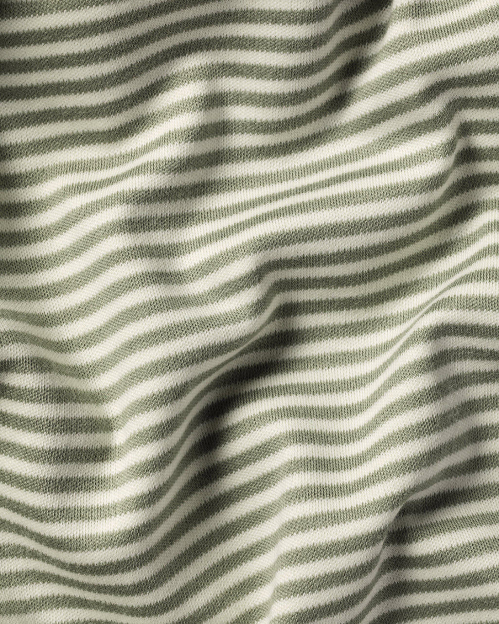 SAGE AND ECRU FINE STRIPE SHORT SLEEVE JERSEY POLO - Image 6