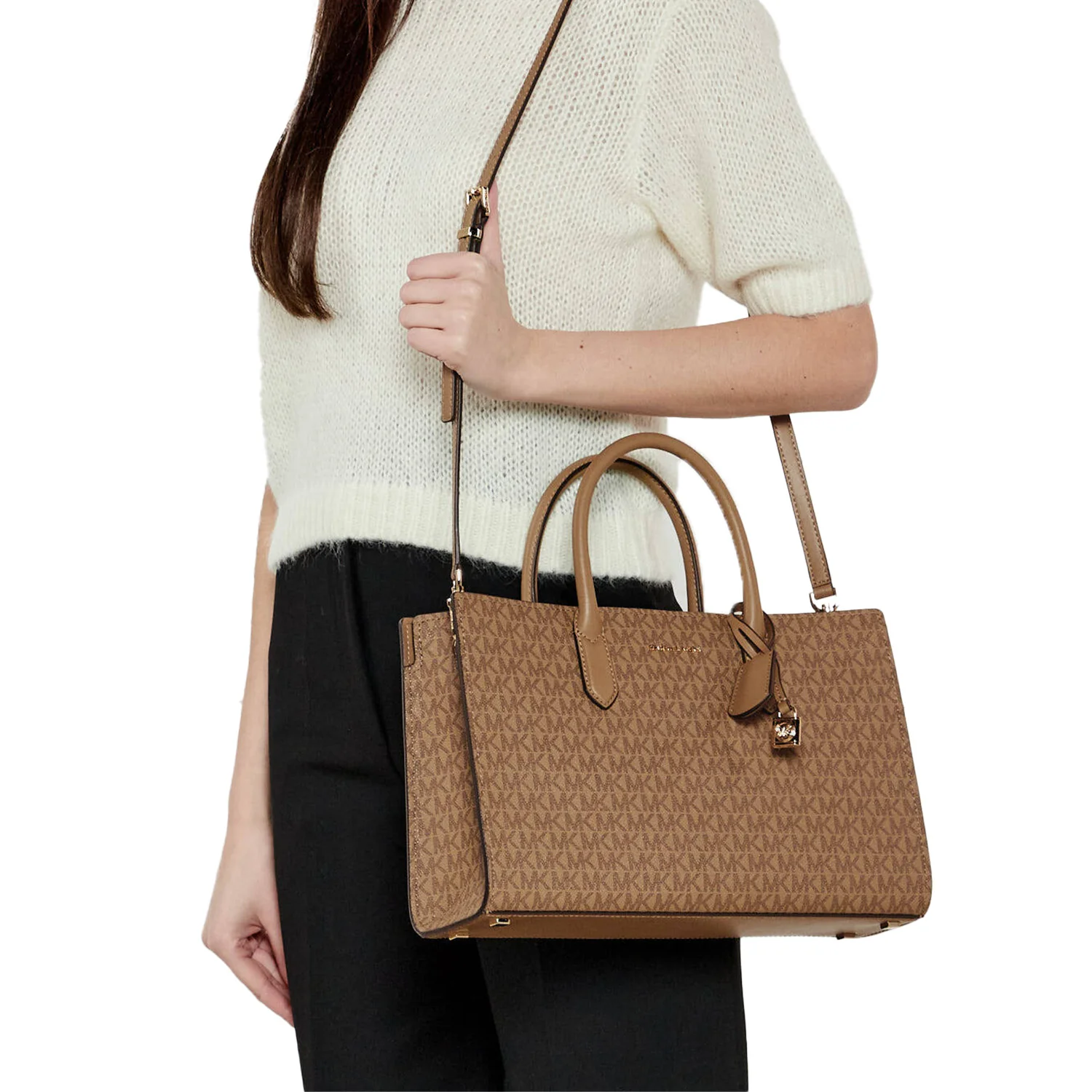 Scarlett Medium Signature Logo Satchel - Image 6