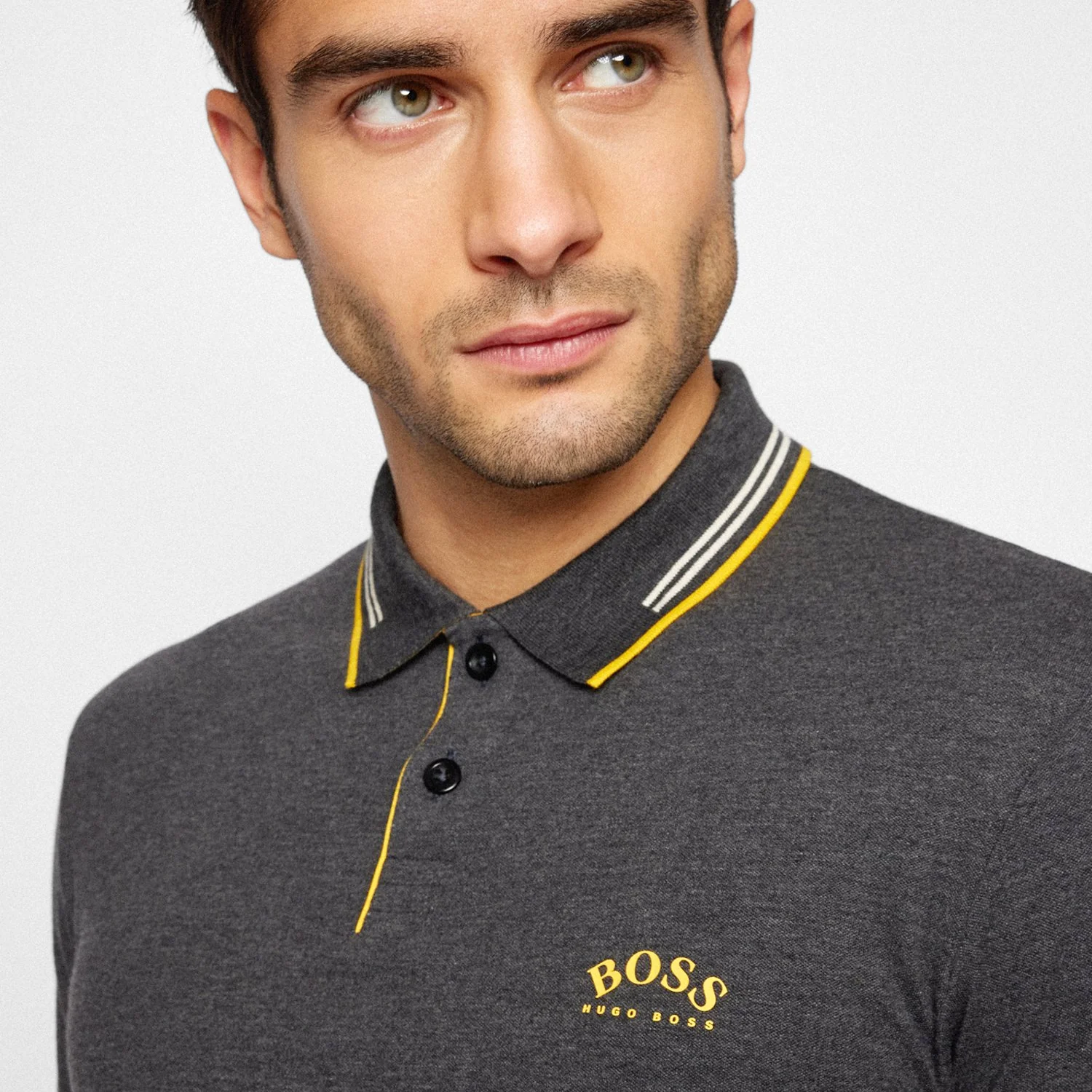 Slim-Fit Polo Shirt In Stretch PiquÃ© With Curved Logo - Image 4