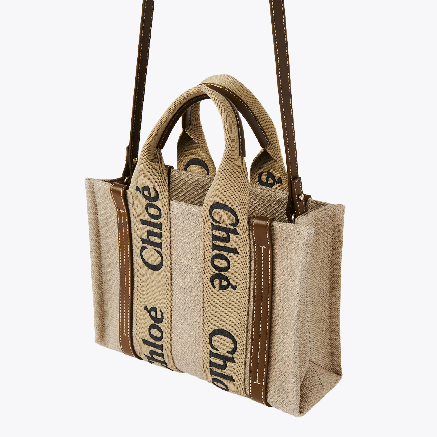 Small Woody Tote Bag In Linen - Image 2